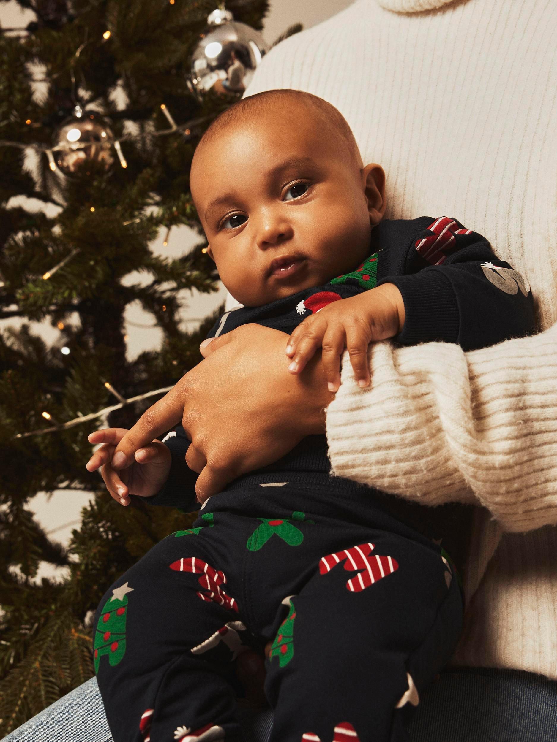 NAME IT Baby Xmas Print Tracksuit Set, Dark Sapphire