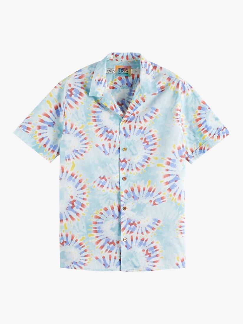 Product image 5 of 6, which shows Scotch & Soda Organic Cotton Voile Printed Shirt, 5726 Mint Tie Dye, M