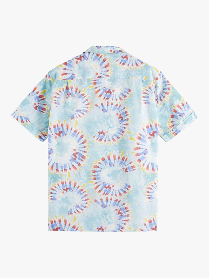 Product image 6 of 6, which shows Scotch & Soda Organic Cotton Voile Printed Shirt, 5726 Mint Tie Dye, M