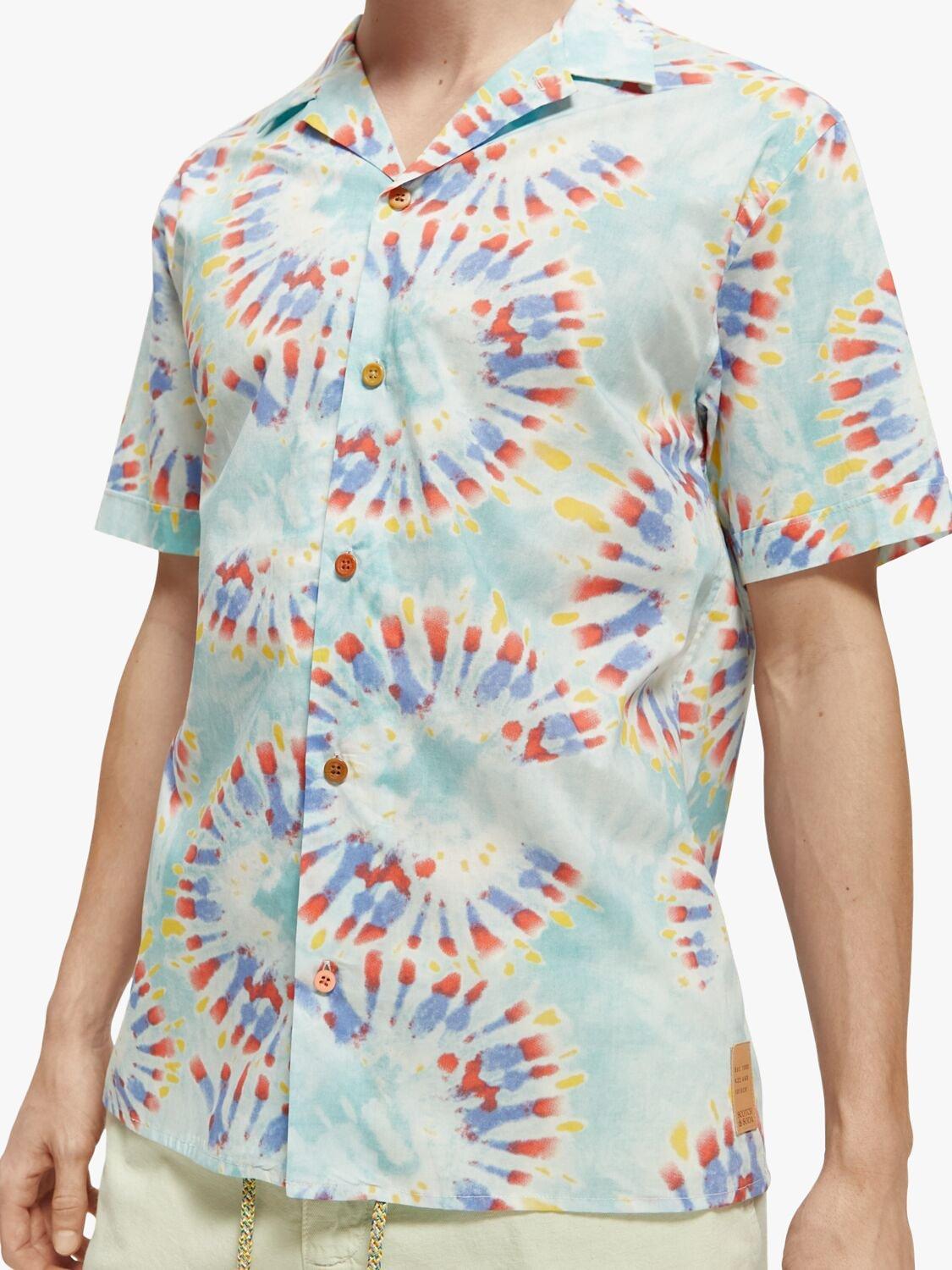 Product image 4 of 6, which shows Scotch & Soda Organic Cotton Voile Printed Shirt, 5726 Mint Tie Dye, M