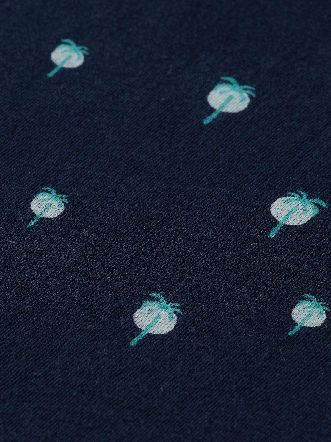 Product image 3 of 3, which shows Scotch & Soda Regular Fit Mini Palm Print T-Shirt, 0004 - Navy, S