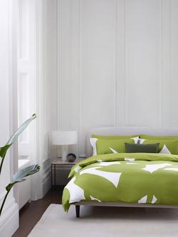 Jasper Conran London 300 Thread Count Floral Leaf Print Duvet Cover Set, Spinach Green