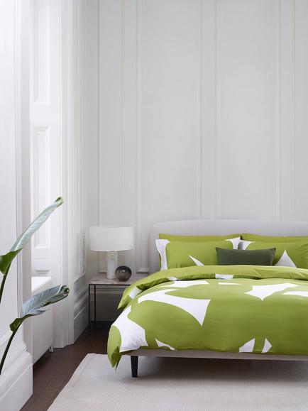 Jasper Conran London 300 Thread Count Floral Leaf Print Duvet Cover Set, Spinach Green