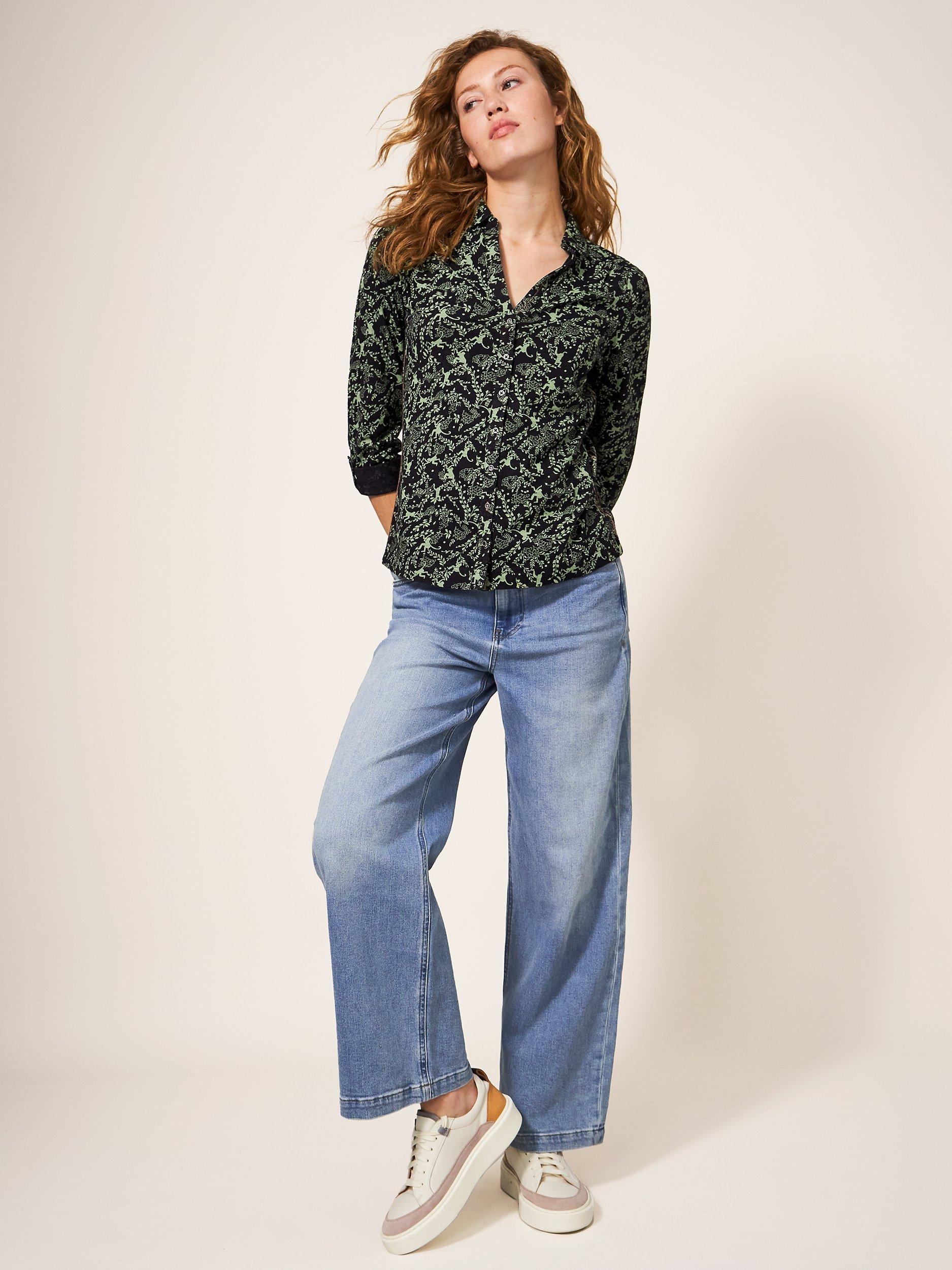 White Stuff Annie Jersey Shirt, Green