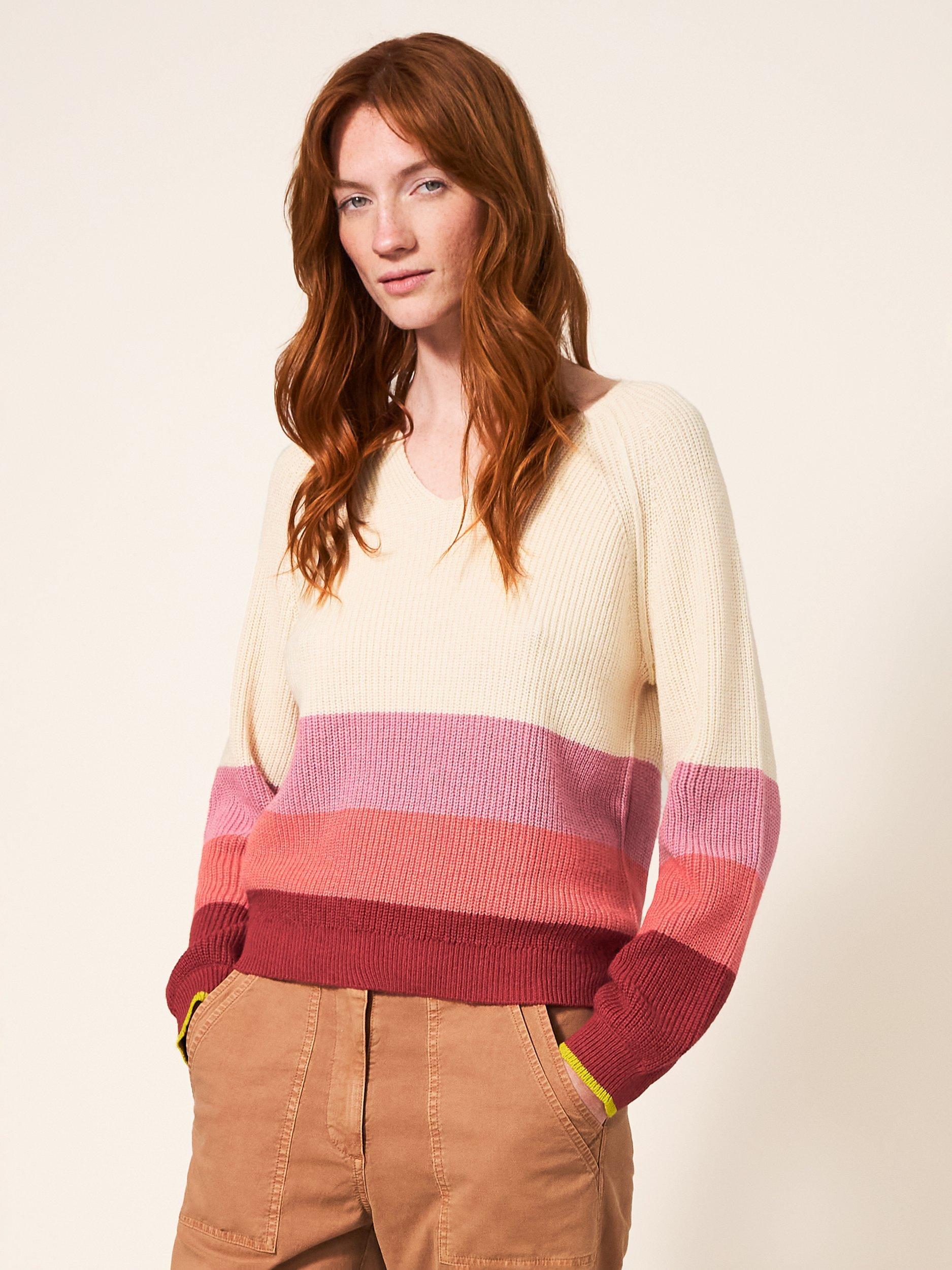White Stuff Jennie Wool Blend Jumper, Pink/Multi