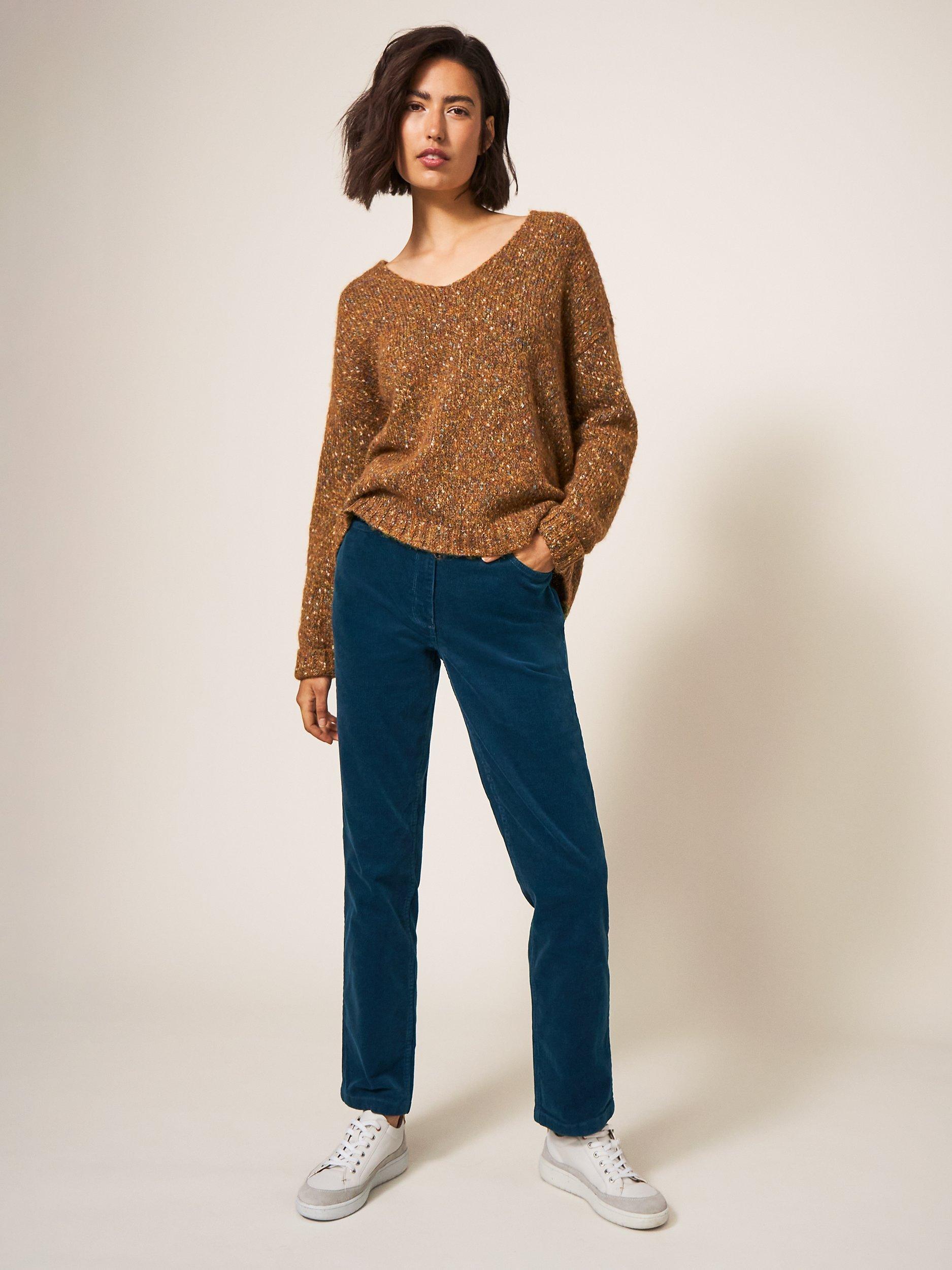 White Stuff Brooke Straight Corduroy Trousers, Dark Teal