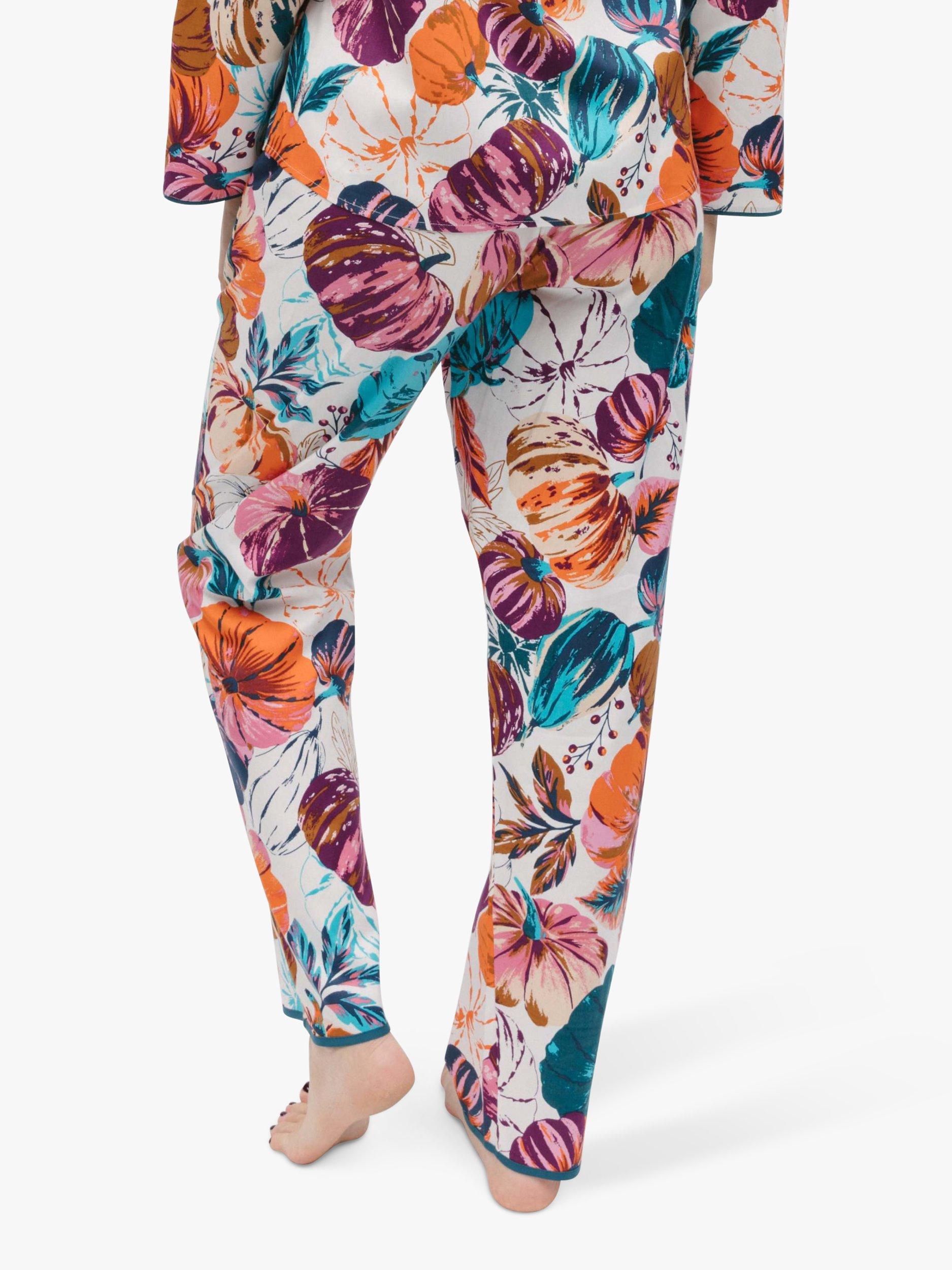 Product image 2 of 4, which shows Cyberjammies Pumpkin Print Pyjama Bottoms, Cream Mix, 14
