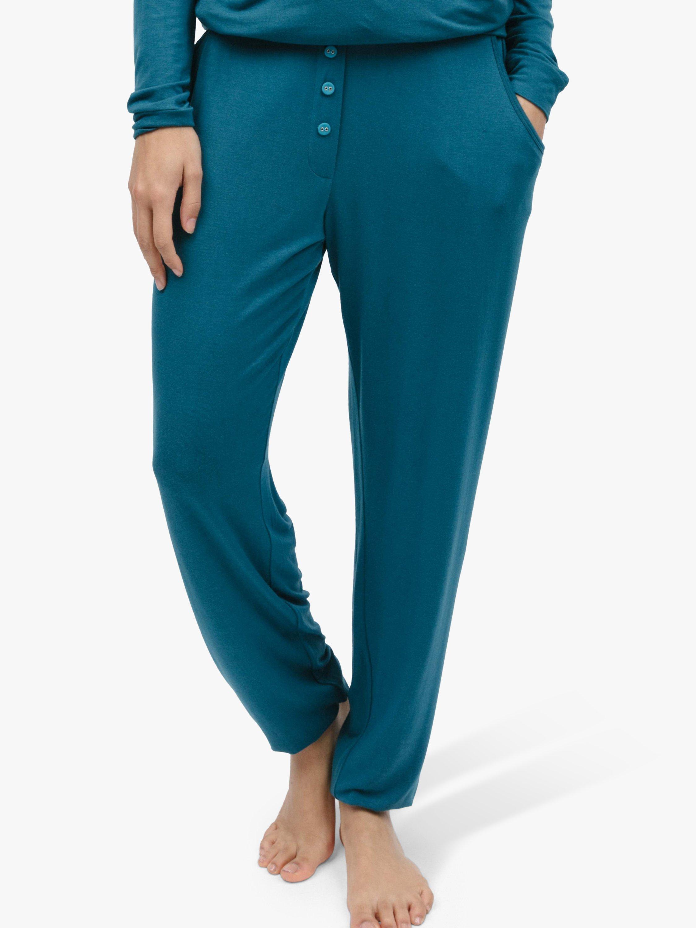 Product image 1 of 4, which shows Cyberjammies Maple Knit Plain Pyjama Bottoms, Teal, 20