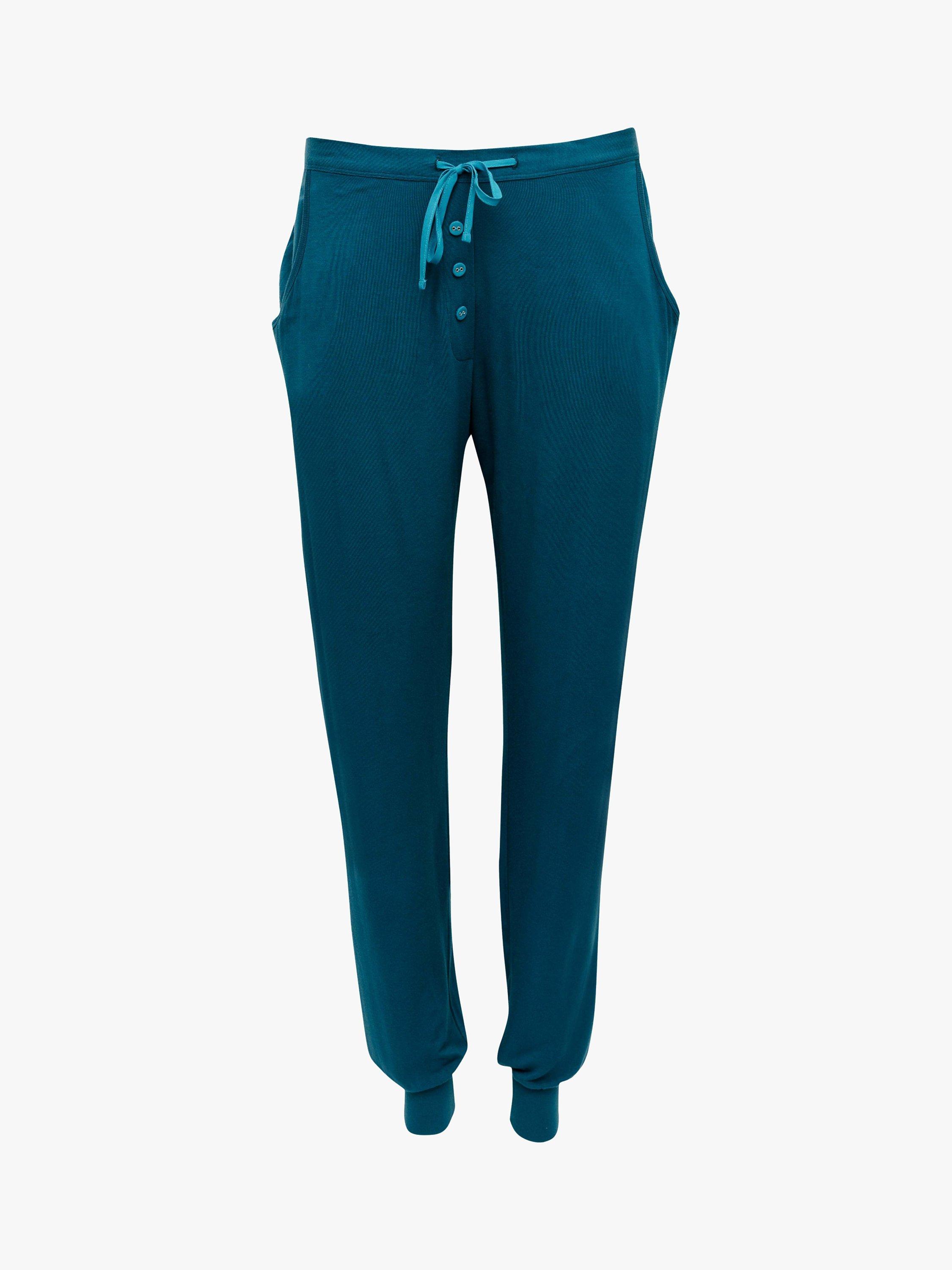 Product image 3 of 4, which shows Cyberjammies Maple Knit Plain Pyjama Bottoms, Teal, 20