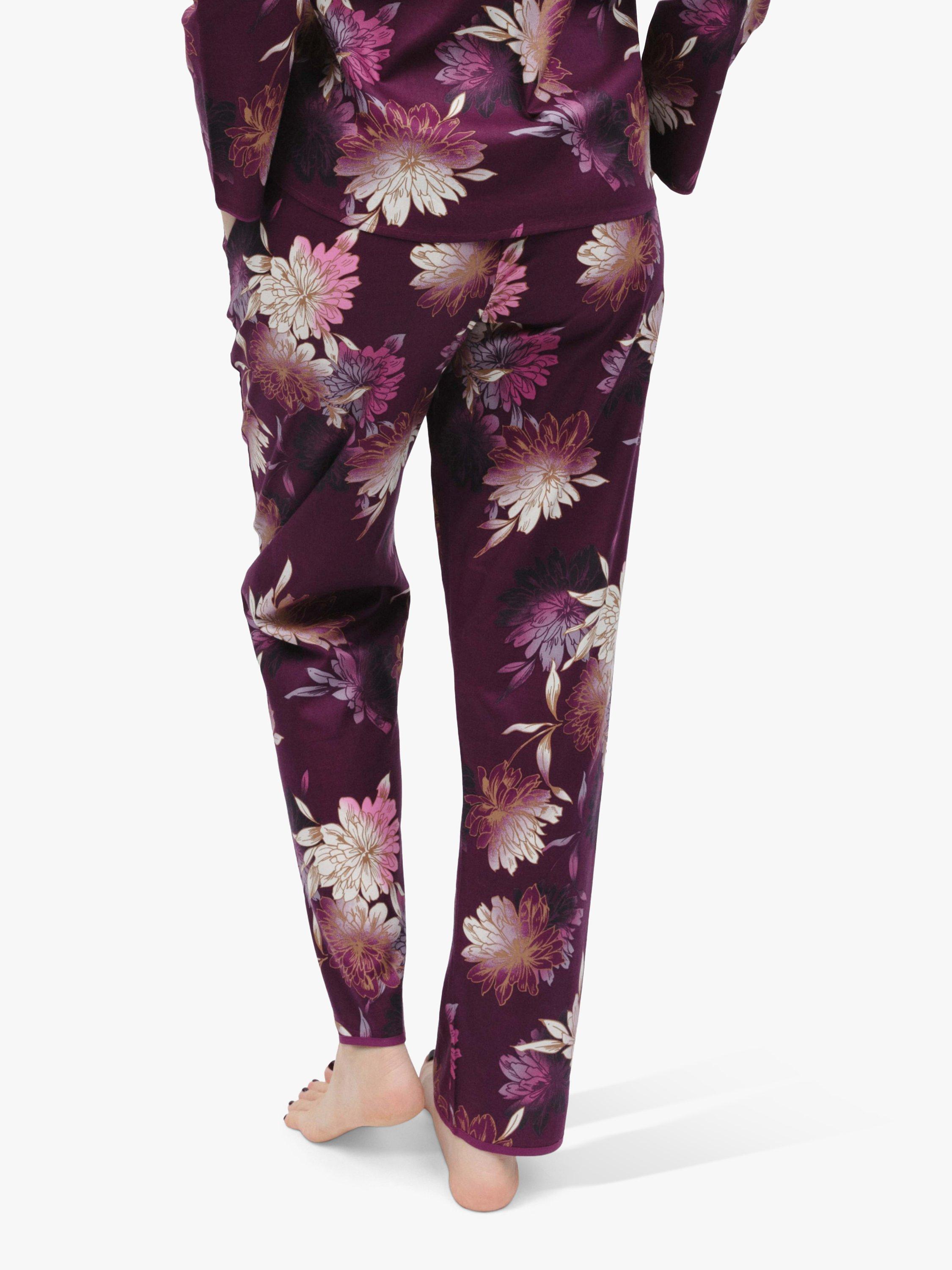 Product image 2 of 4, which shows Cyberjammies Magenta Floral Print Pyjama Bottoms, Dark Magenta, 12