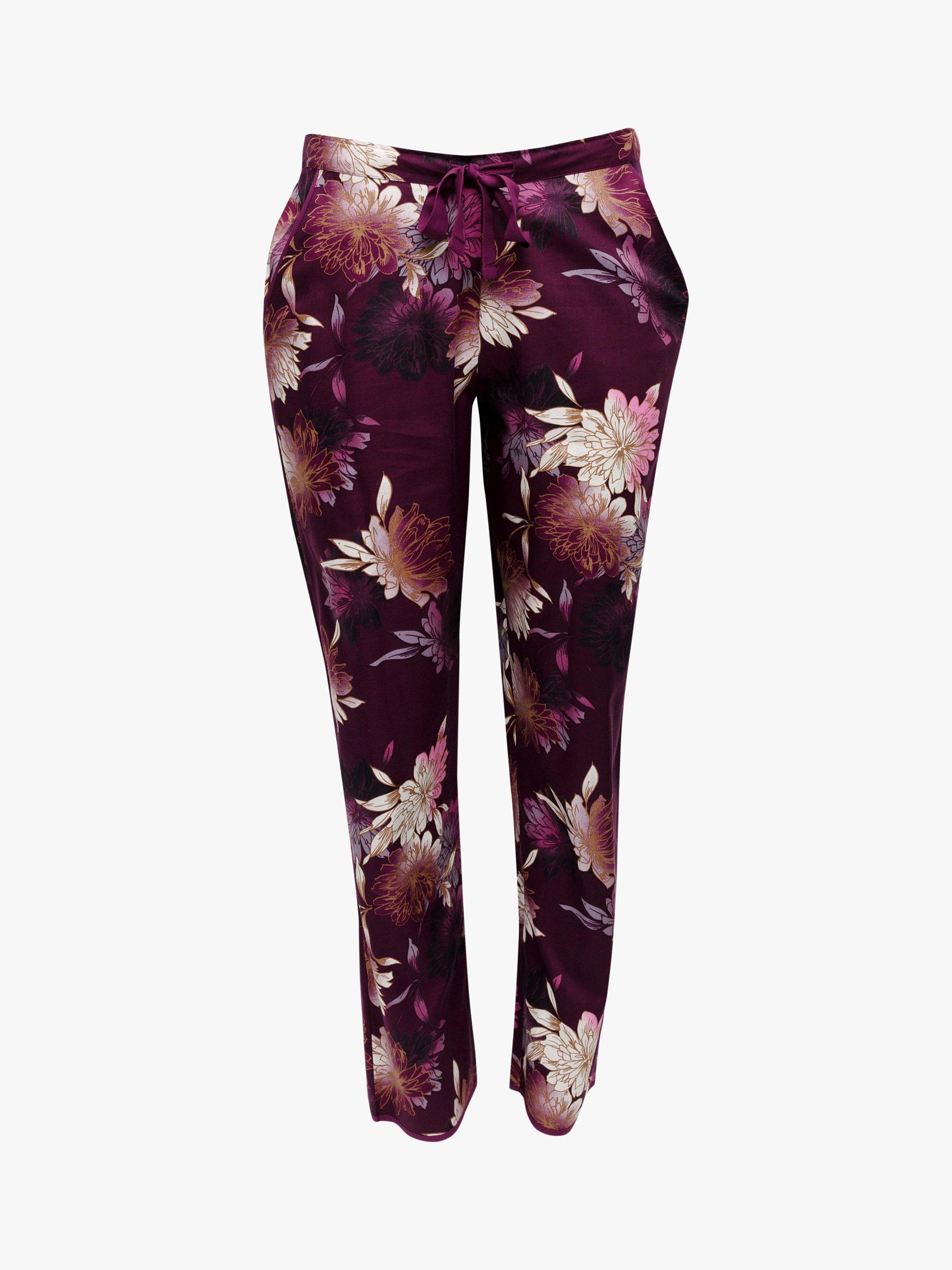 Product image 3 of 4, which shows Cyberjammies Magenta Floral Print Pyjama Bottoms, Dark Magenta, 12