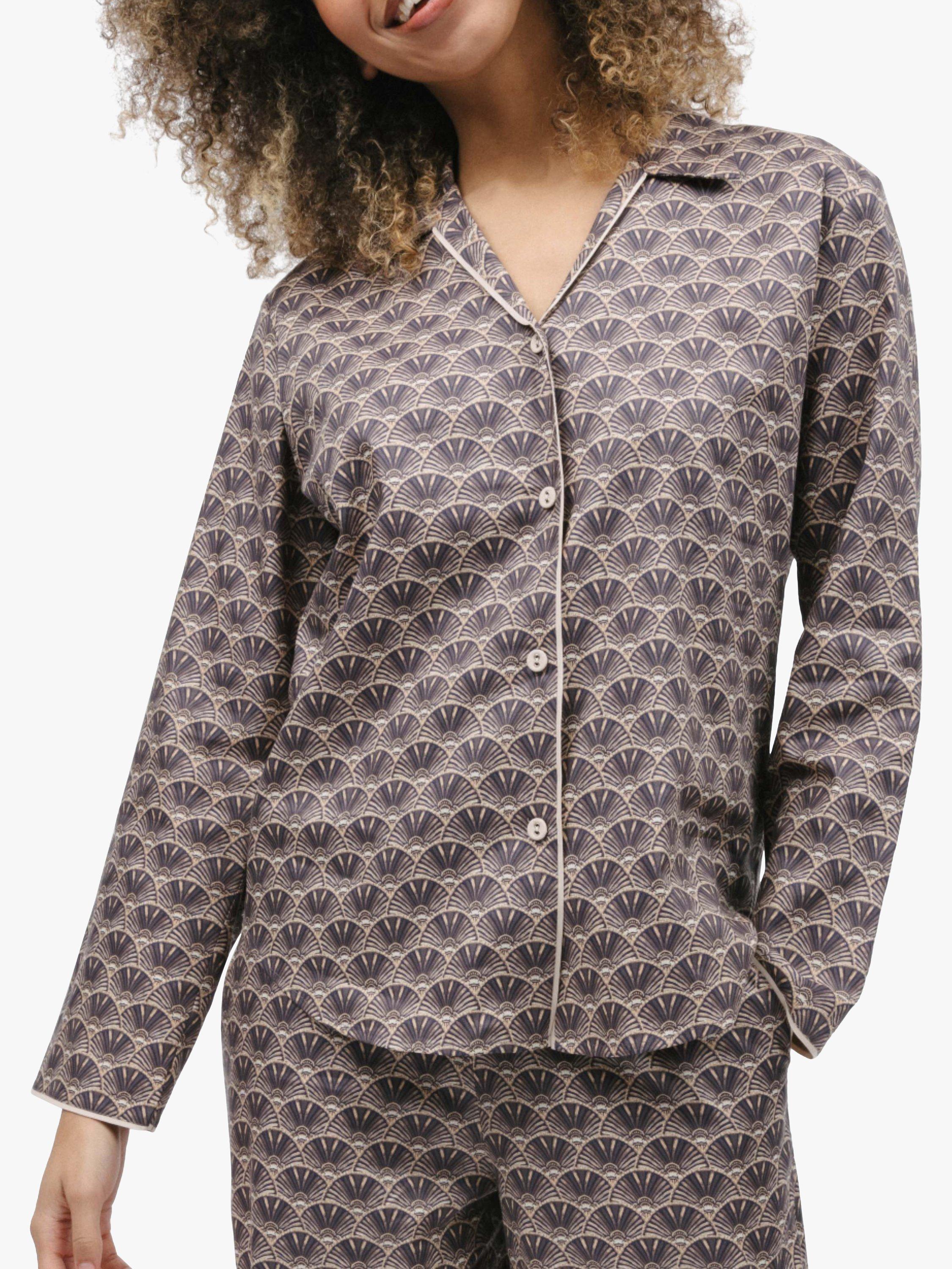 Product image 1 of 4, which shows Cyberjammies Geo Print Pyjama Top, Brown, 8