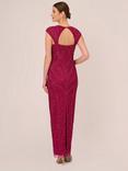 Adrianna Papell Beaded Column Gown Dress, Magenta