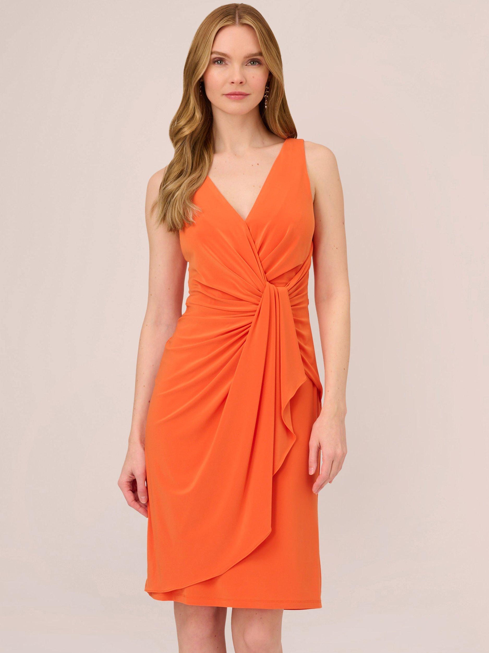 Product image 1 of 7, which shows Adrianna Papell Jersey Draped Dress, Tigerlily, 6