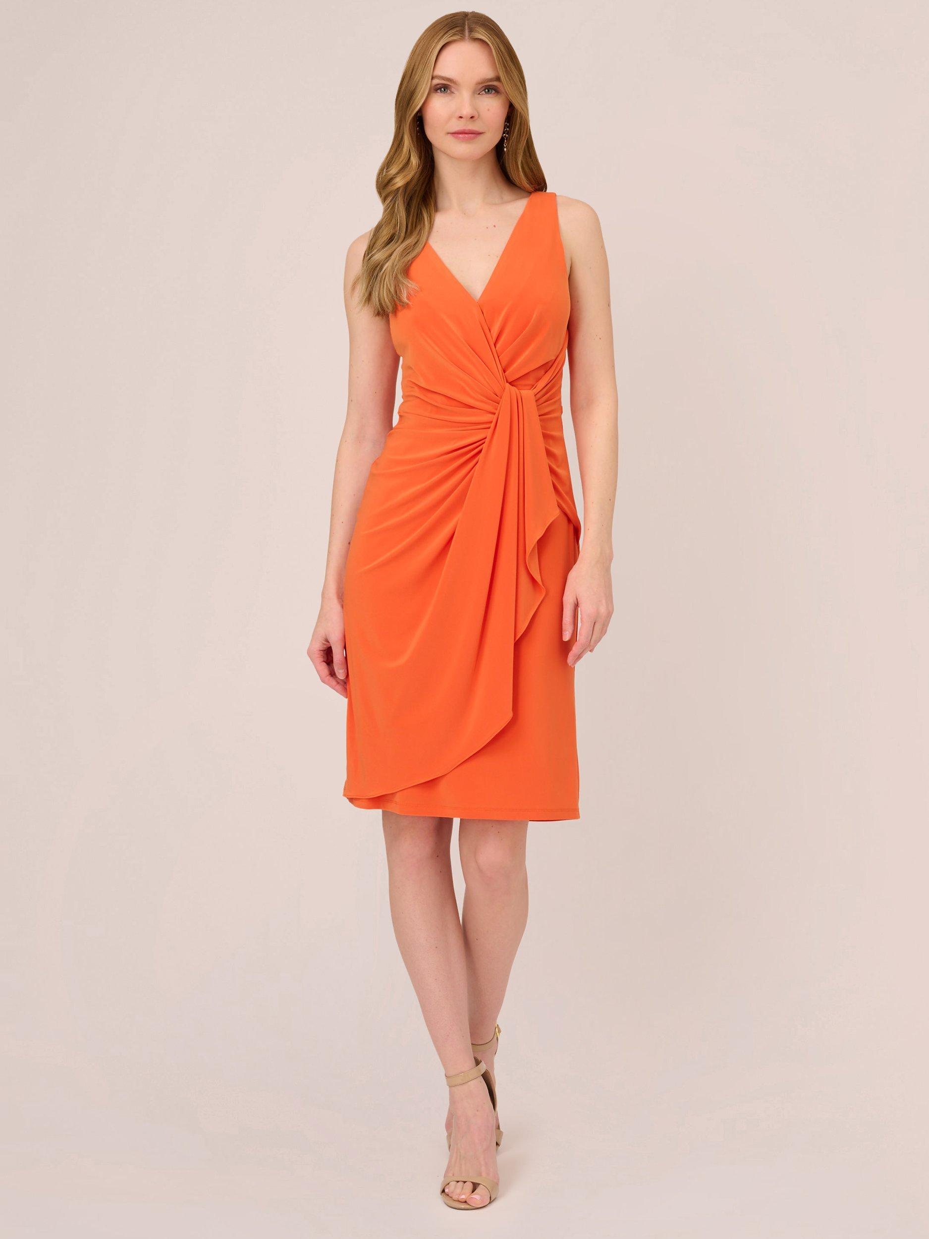 Product image 2 of 7, which shows Adrianna Papell Jersey Draped Dress, Tigerlily, 6