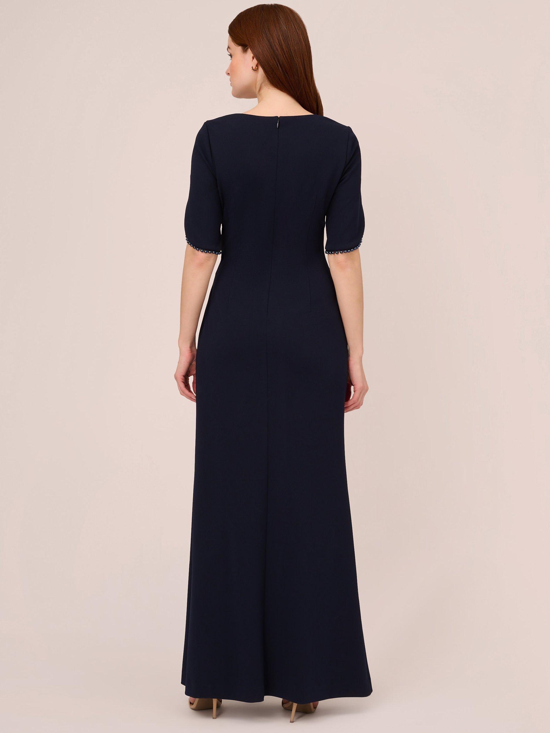 Product image 2 of 7, which shows Adrianna Papell Pearl Trim Knit Maxi Dress, Midnight, 20