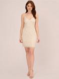 Adrianna Papell Beaded Mini Dress, Ivory/Pearl