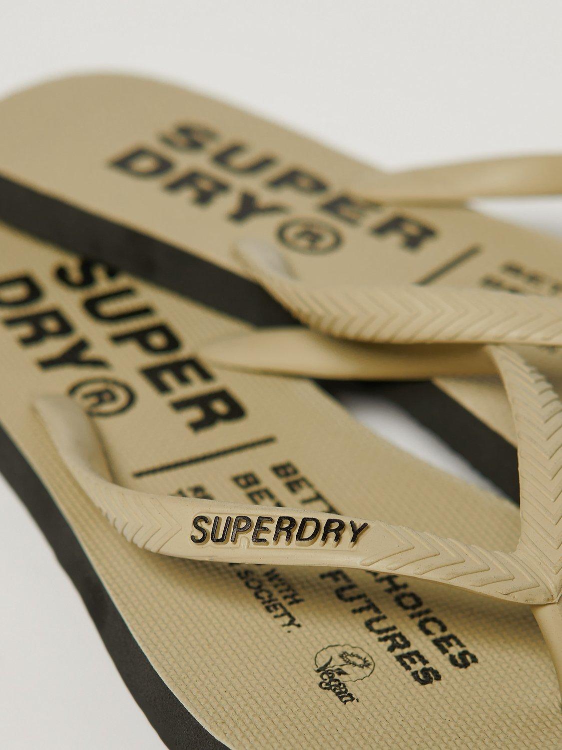 Superdry Vintage Vegan Flip Flops, Stone Wash, S