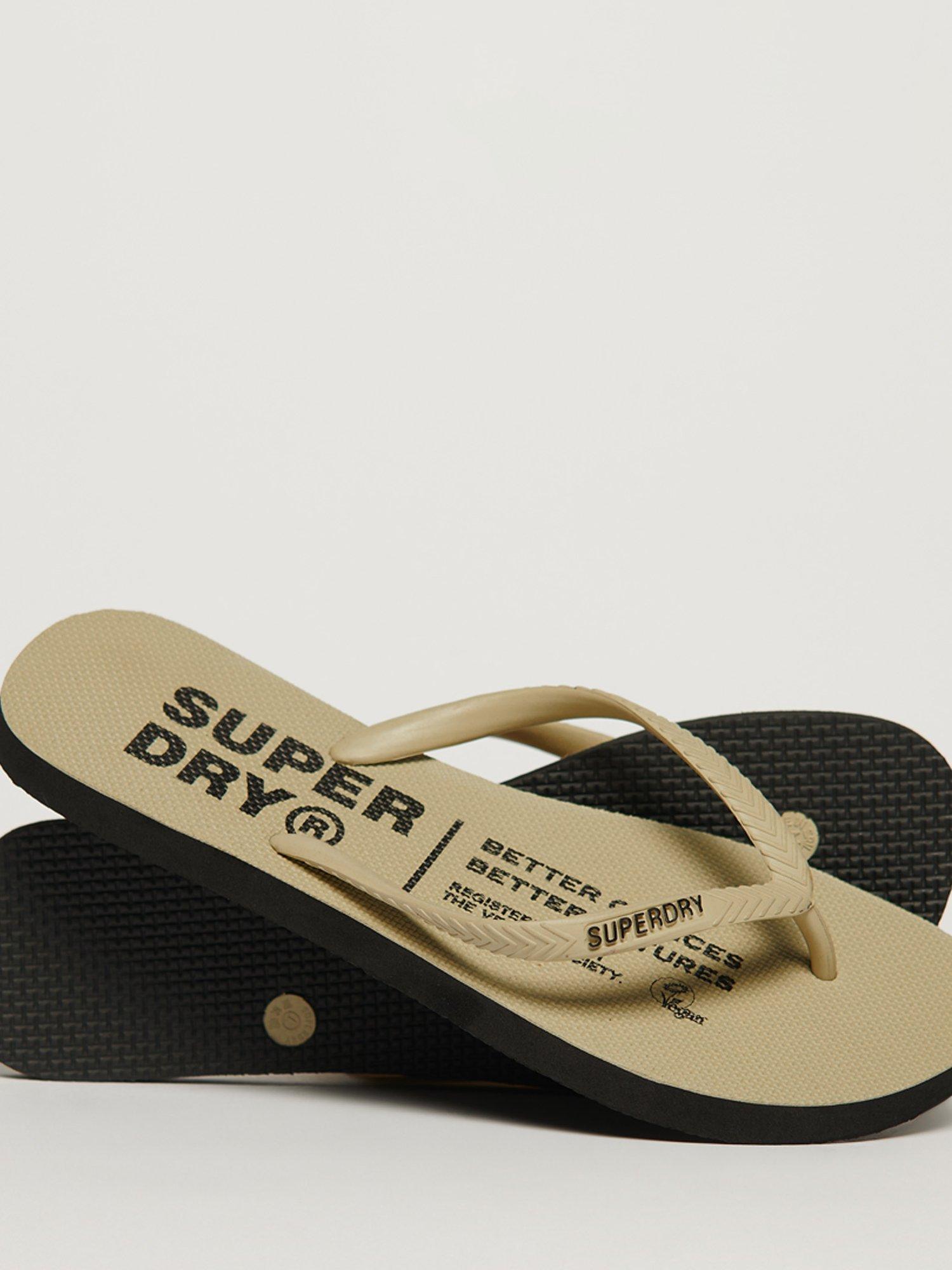 Superdry Vintage Vegan Flip Flops, Stone Wash, S