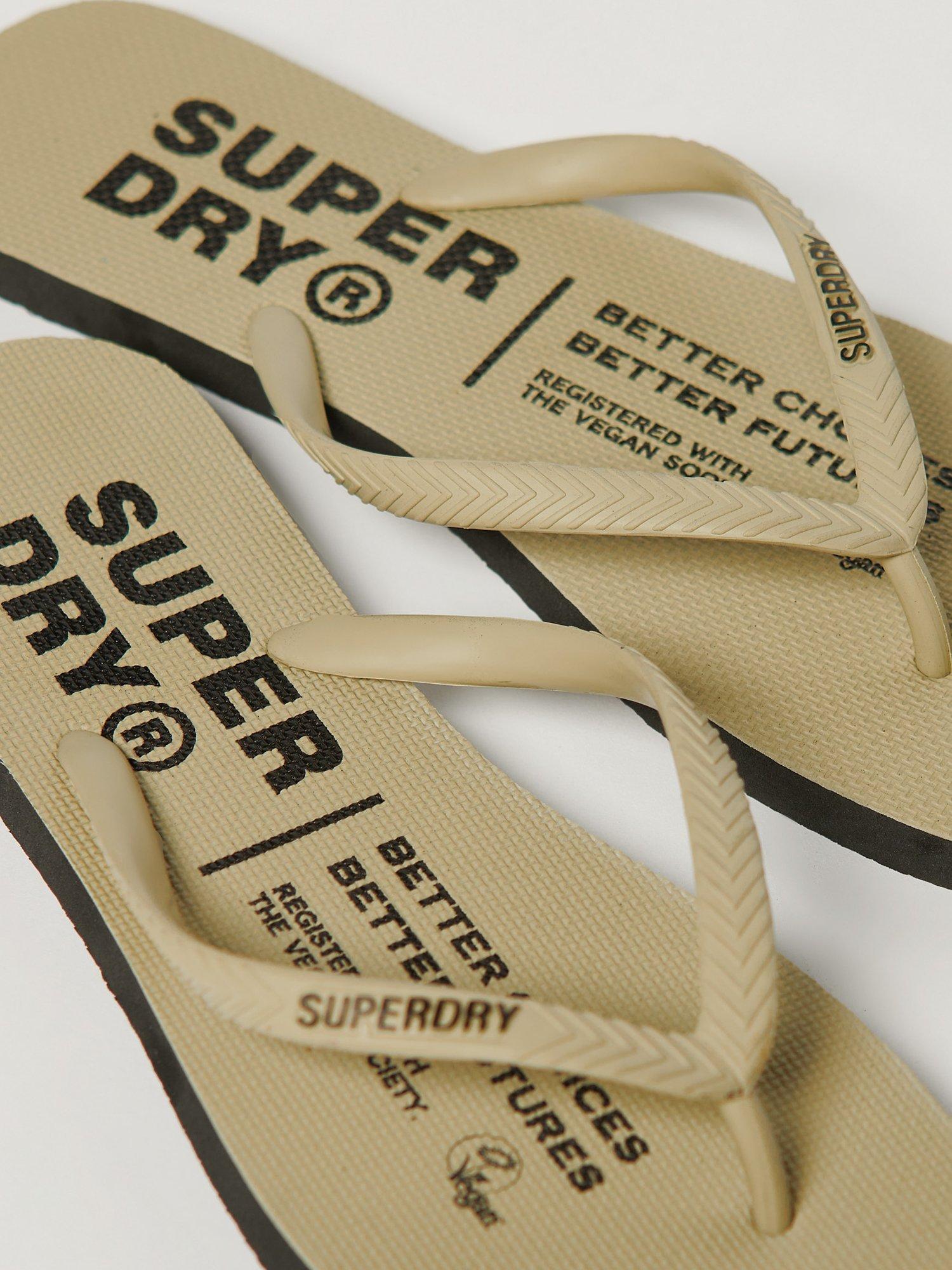 Superdry Vintage Vegan Flip Flops, Stone Wash, S