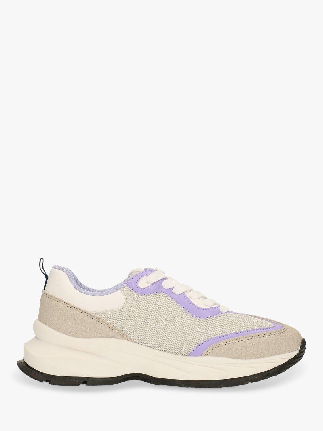 Product image 3 of 4, which shows Gap Kids' Aurora Lace Up Trainers, Grey/Lavender, 3