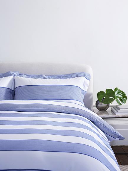 Jasper Conran London Pinstripe Jacquard Duvet Cover Set, Blue/White