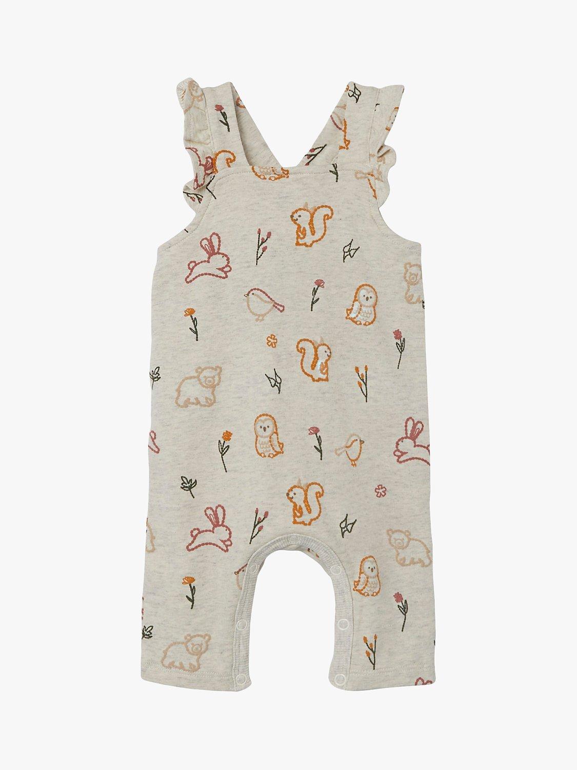 NAME IT Baby Nanie Animal Print Sweatshirt Overall, Natural