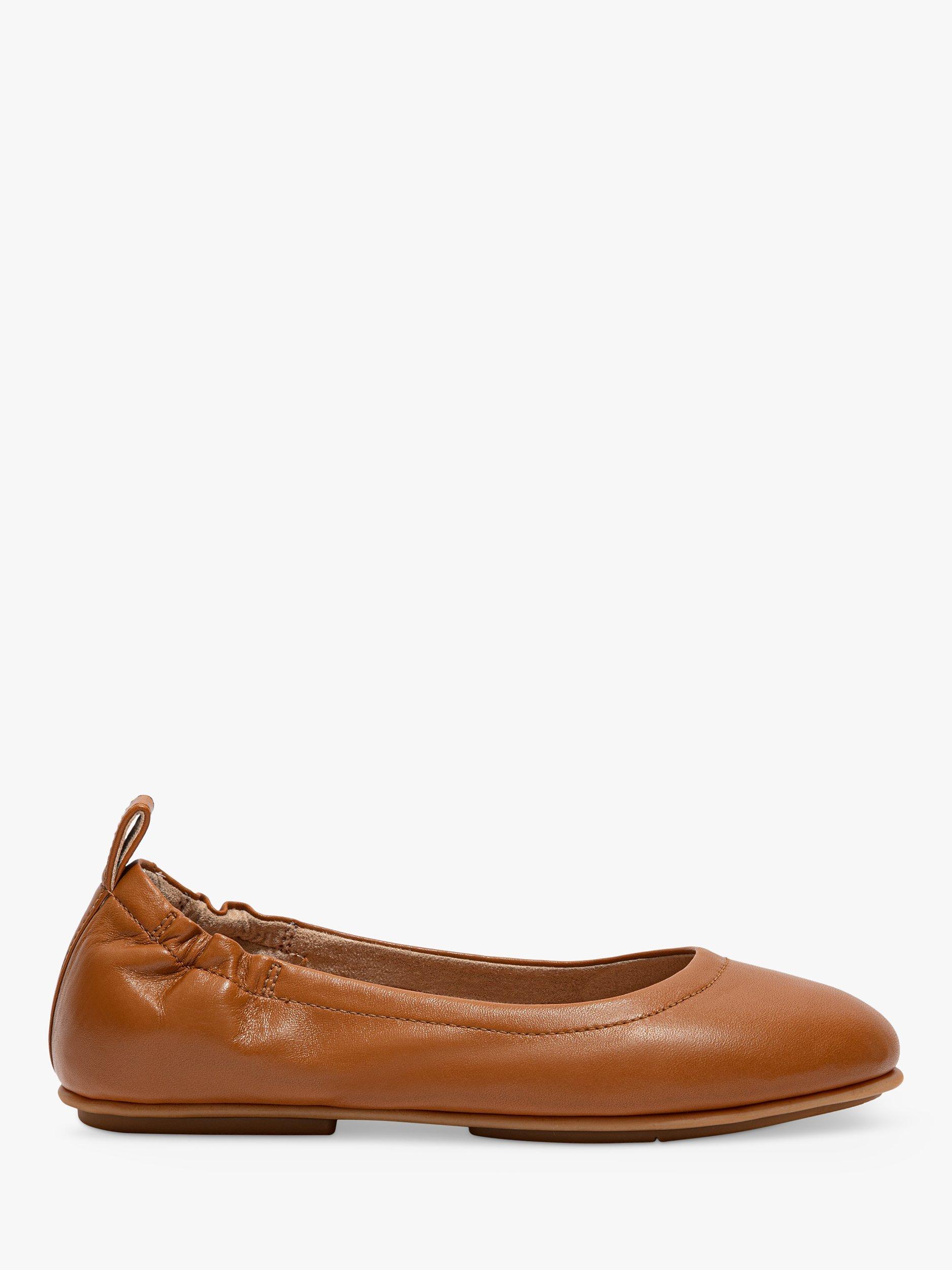 Brown leather ballet pumps hotsell