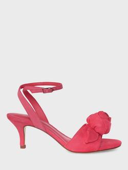 Hobbs Maisie Flower Applique Suede Sandals, Bright Geranium, Bright Geranium