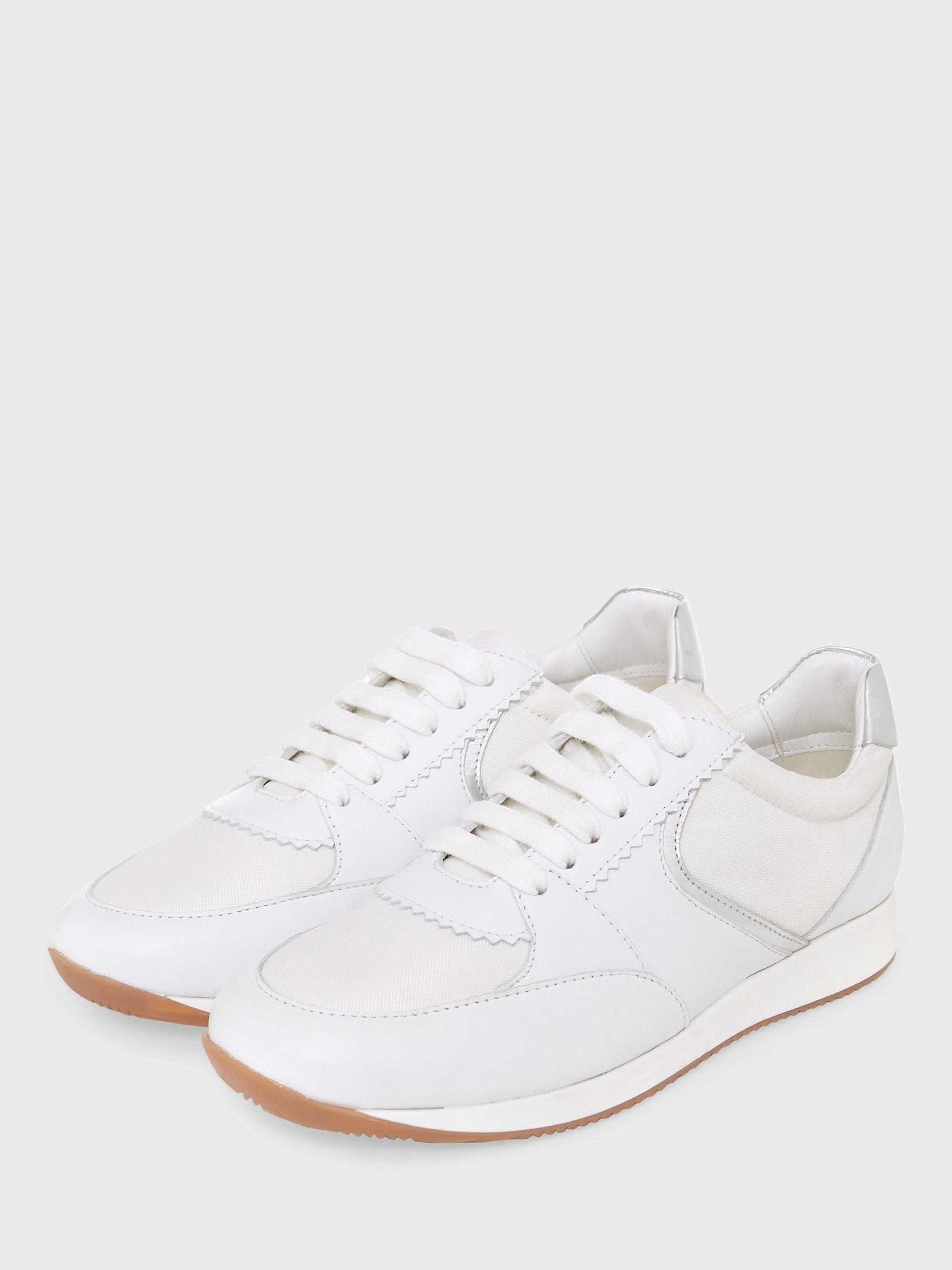 Product image 3 of 6, which shows Hobbs Mara Leather Trainers, White, 3