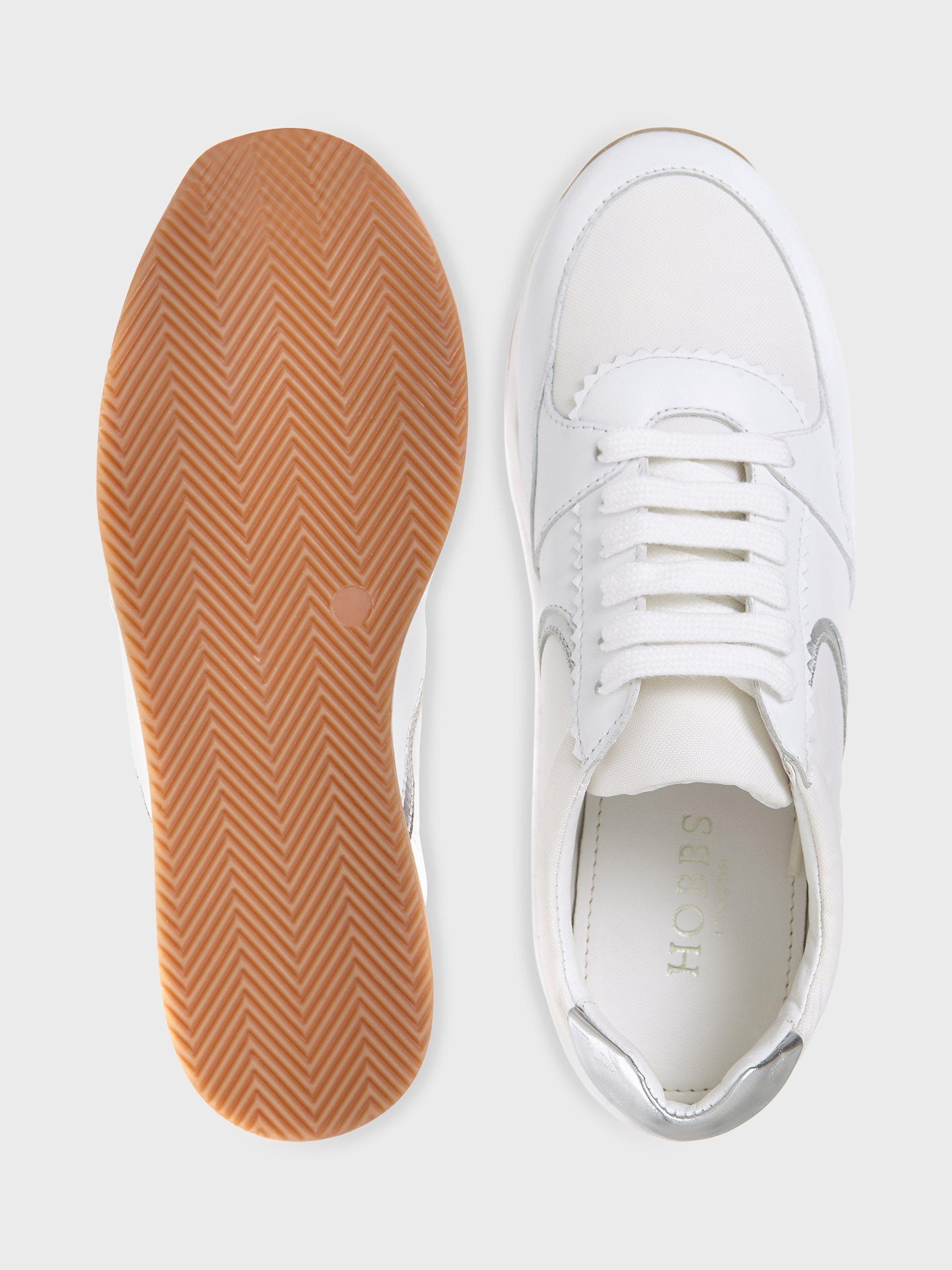 Product image 4 of 6, which shows Hobbs Mara Leather Trainers, White, 3