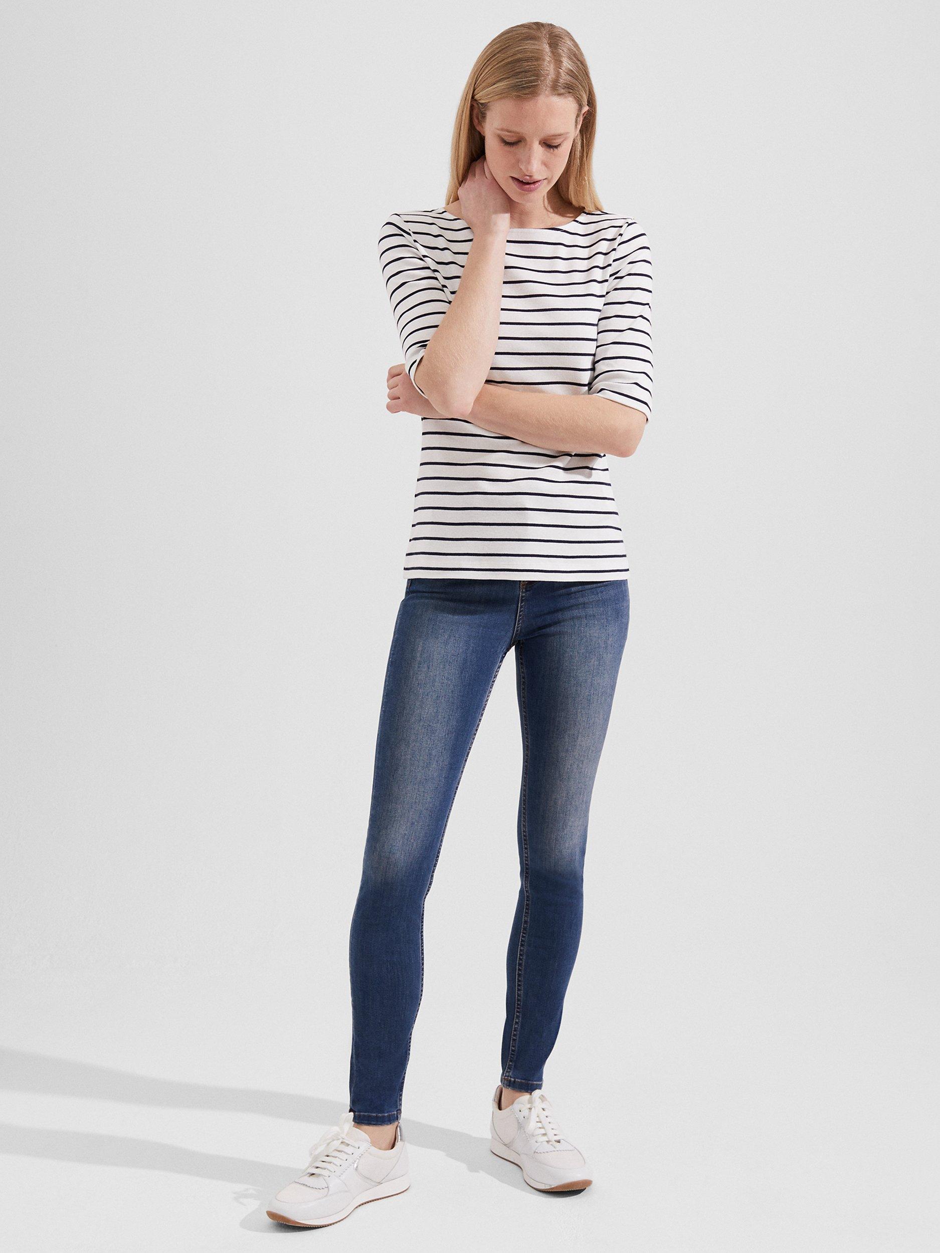 Product image 6 of 6, which shows Hobbs Mara Leather Trainers, White, 3