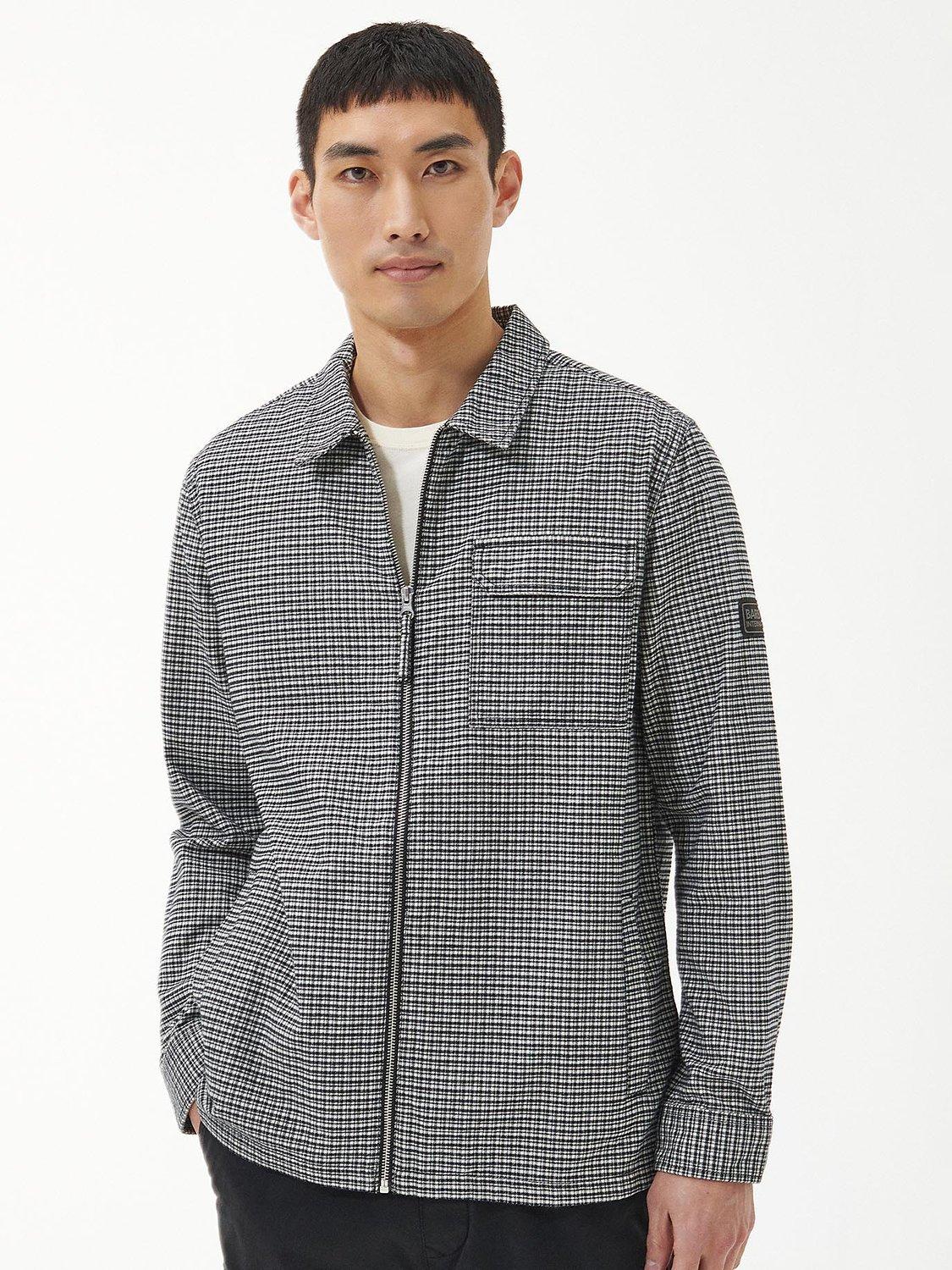 Barbour International Ring Tailored Fit Overshirt, Black/White
