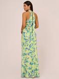 Adrianna Papell Halter Neck Maxi Dress, Green/Multi