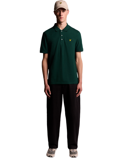 Lyle & Scott Short Sleeve Polo Shirt - view 2, Dark Green