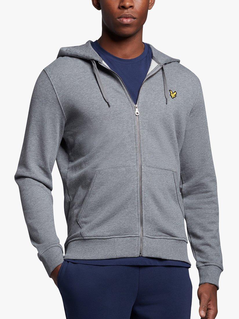 Product image 1 of 5, which shows Lyle & Scott Zip Through Hoodie, Grey Marl, L