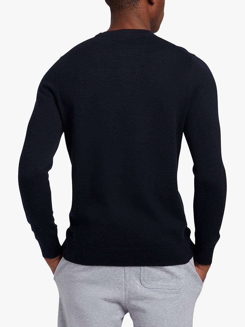 Product image 2 of 5, which shows Lyle & Scott Crew Neck Merino Wool Blend Jumper, Dark Navy, XS