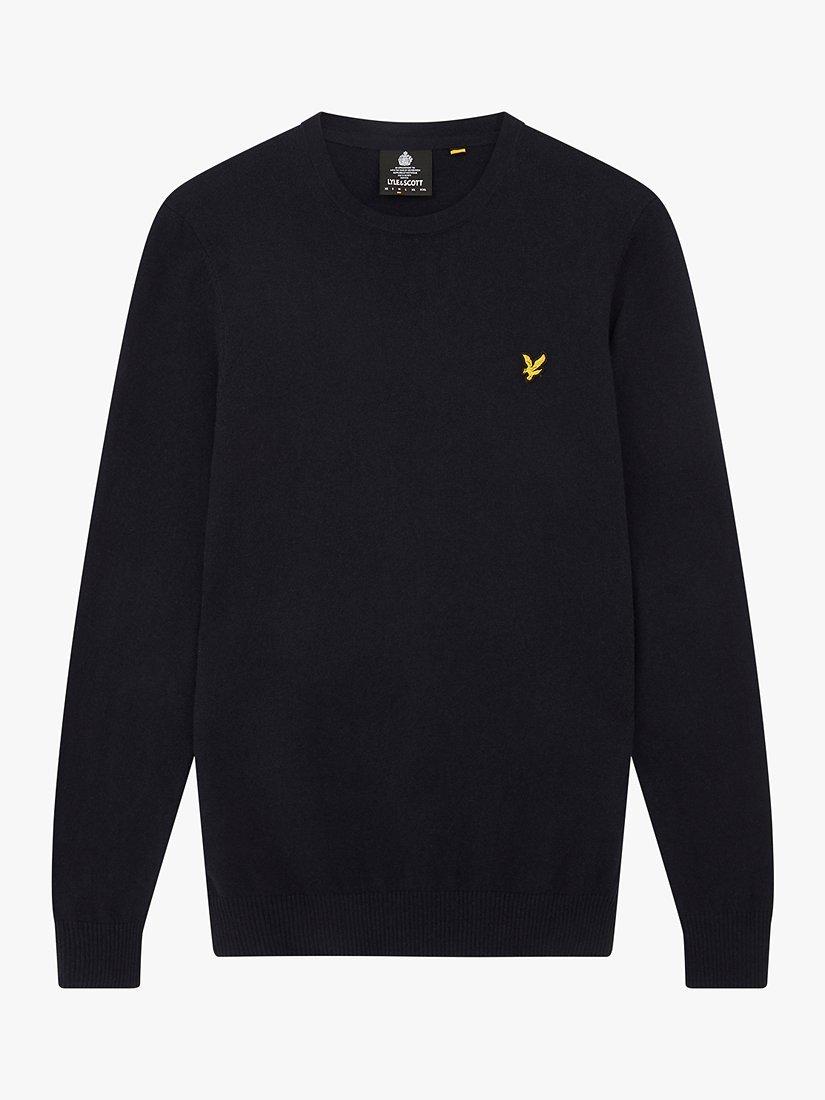 Product image 3 of 5, which shows Lyle & Scott Crew Neck Merino Wool Blend Jumper, Dark Navy, XS