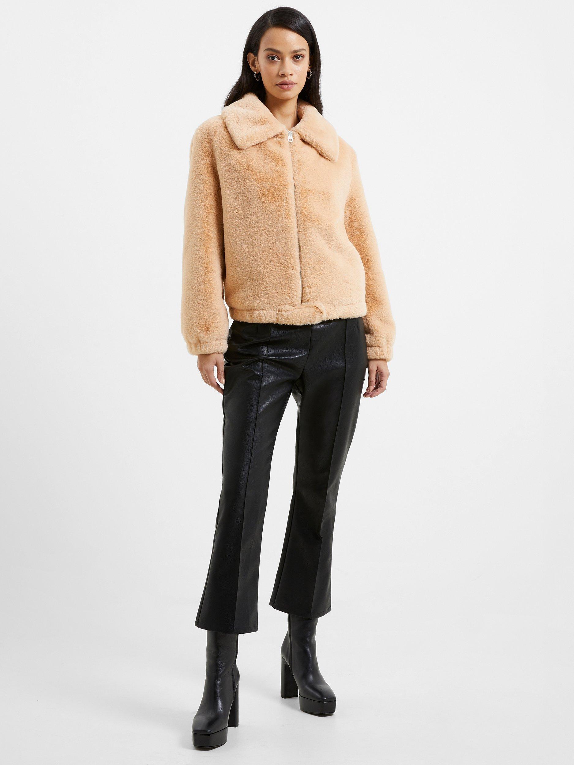 French Connection Avi Iren Faux Fur Jacket, Mid Brown