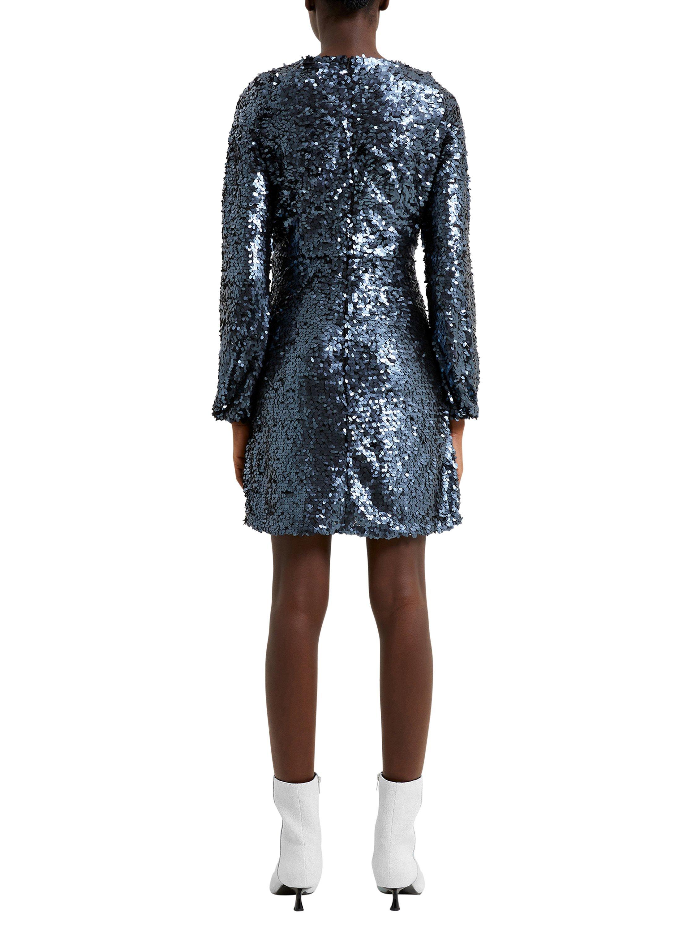 French connection blue sequin dress best sale