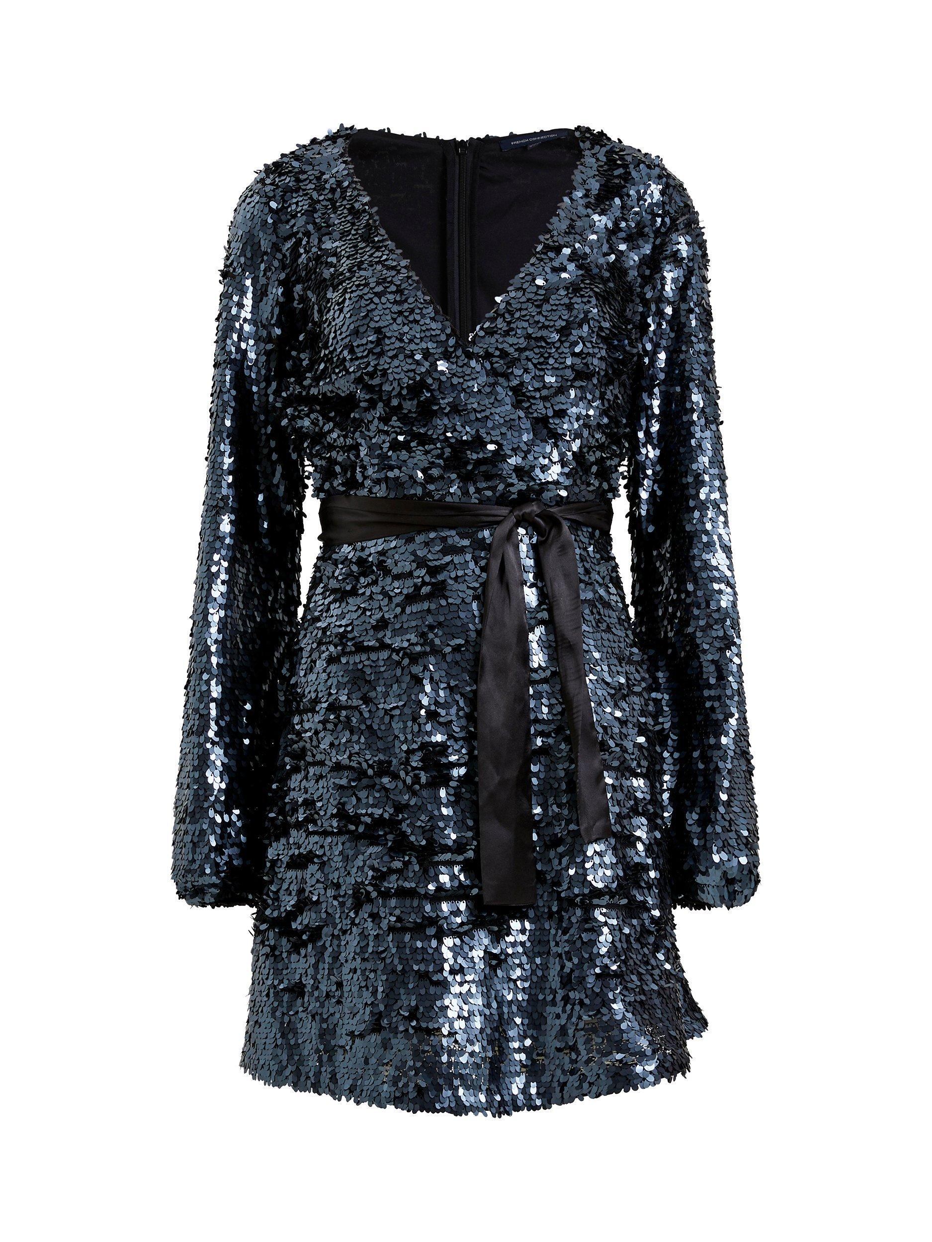 French connection black sequin dress sale