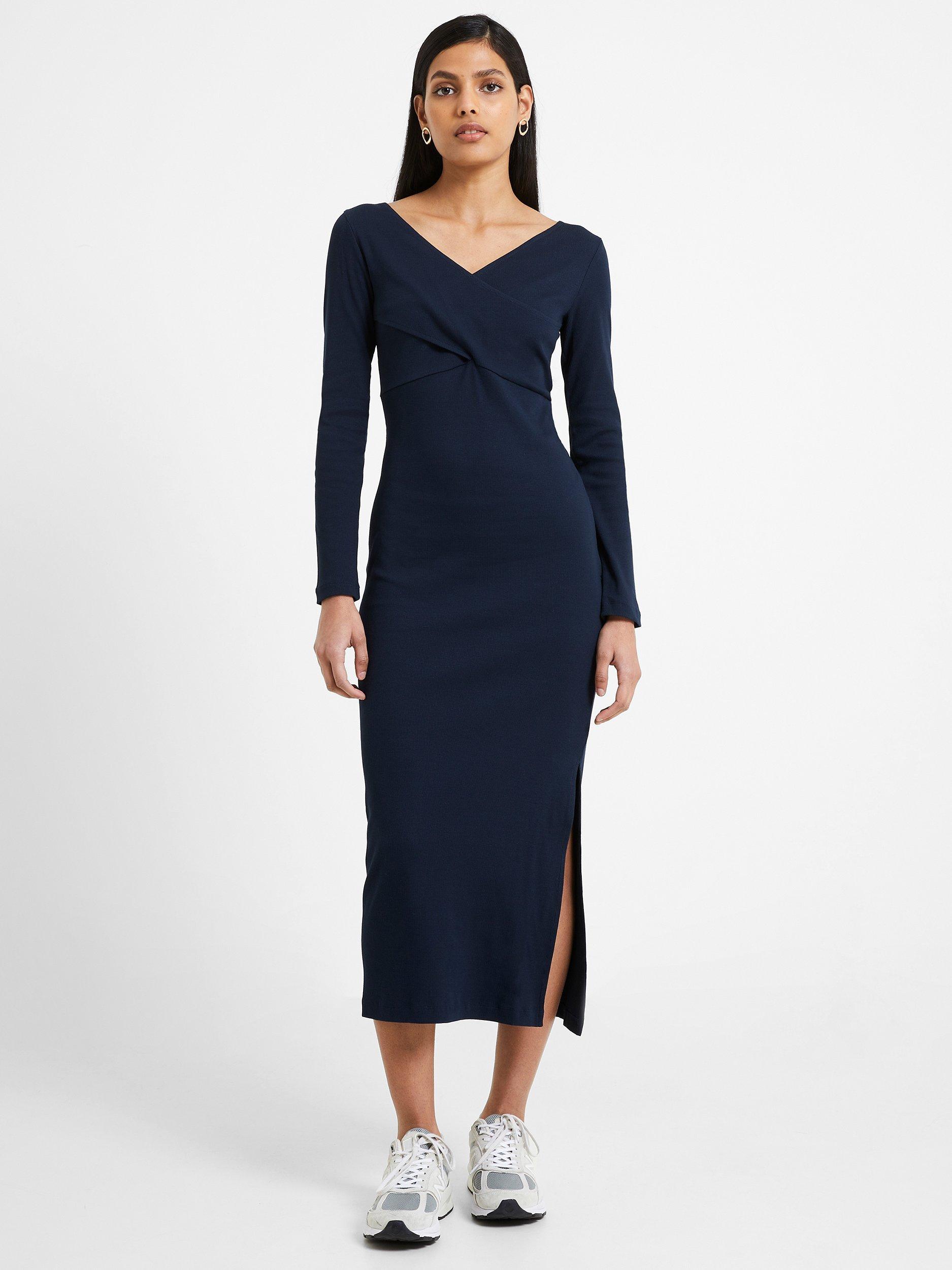French Connection Rassia Crossover Midi Dress, Marine