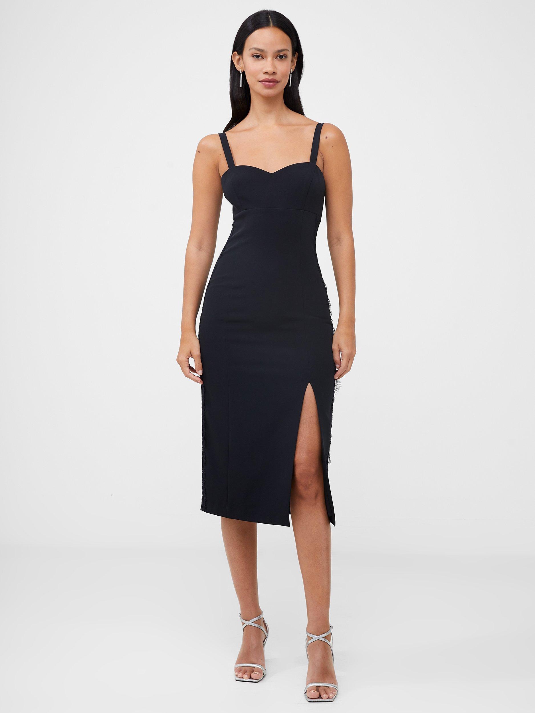French Connection Echo Sheath Midi Dress, Blackout