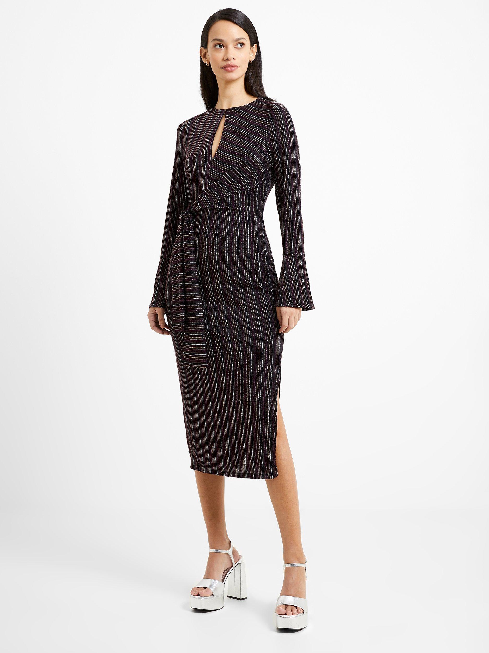 French Connection Paula Keyhole Midi Dress, Black