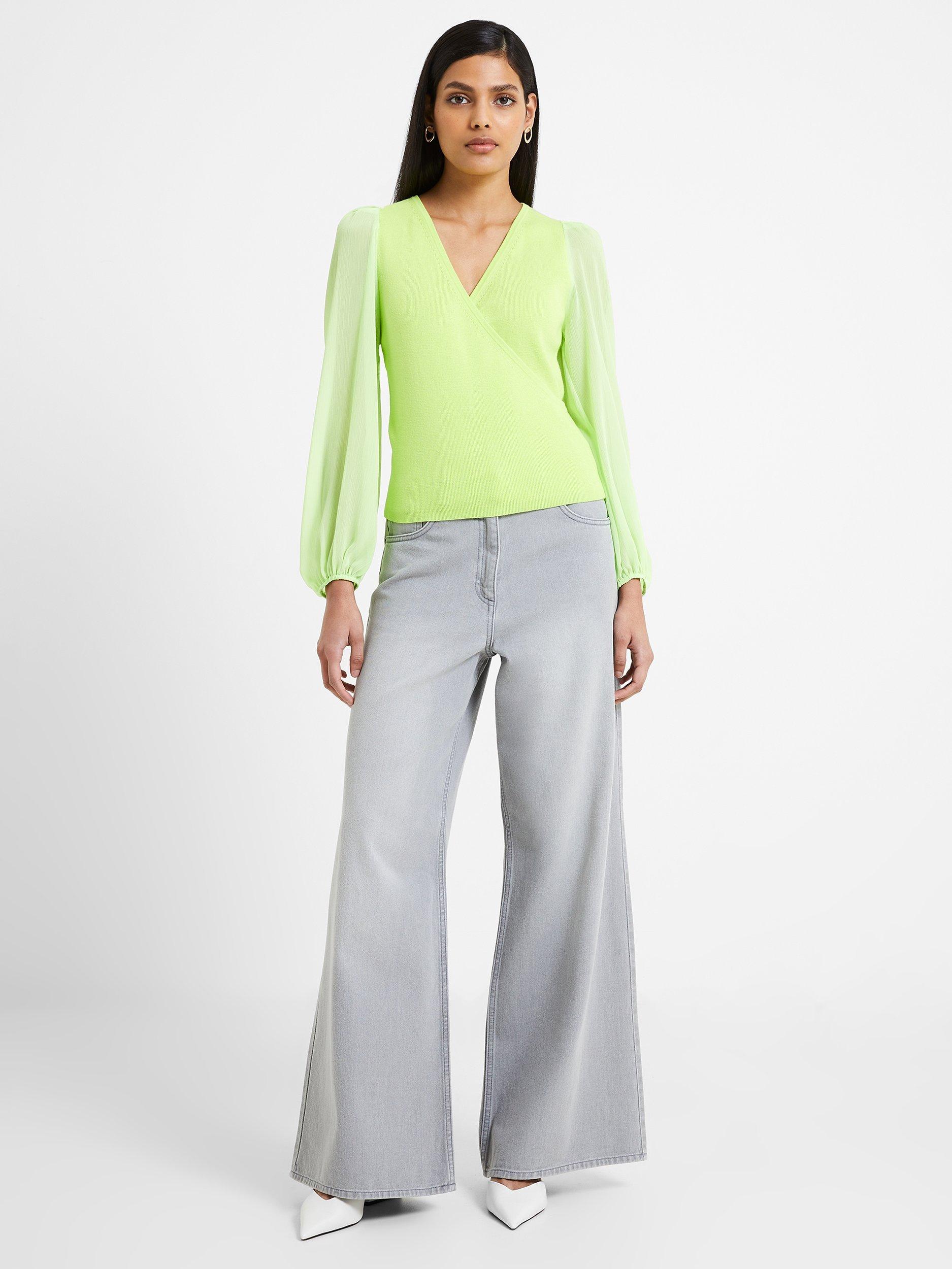French Connection Mozart Crossover Jumper, Sharp Green