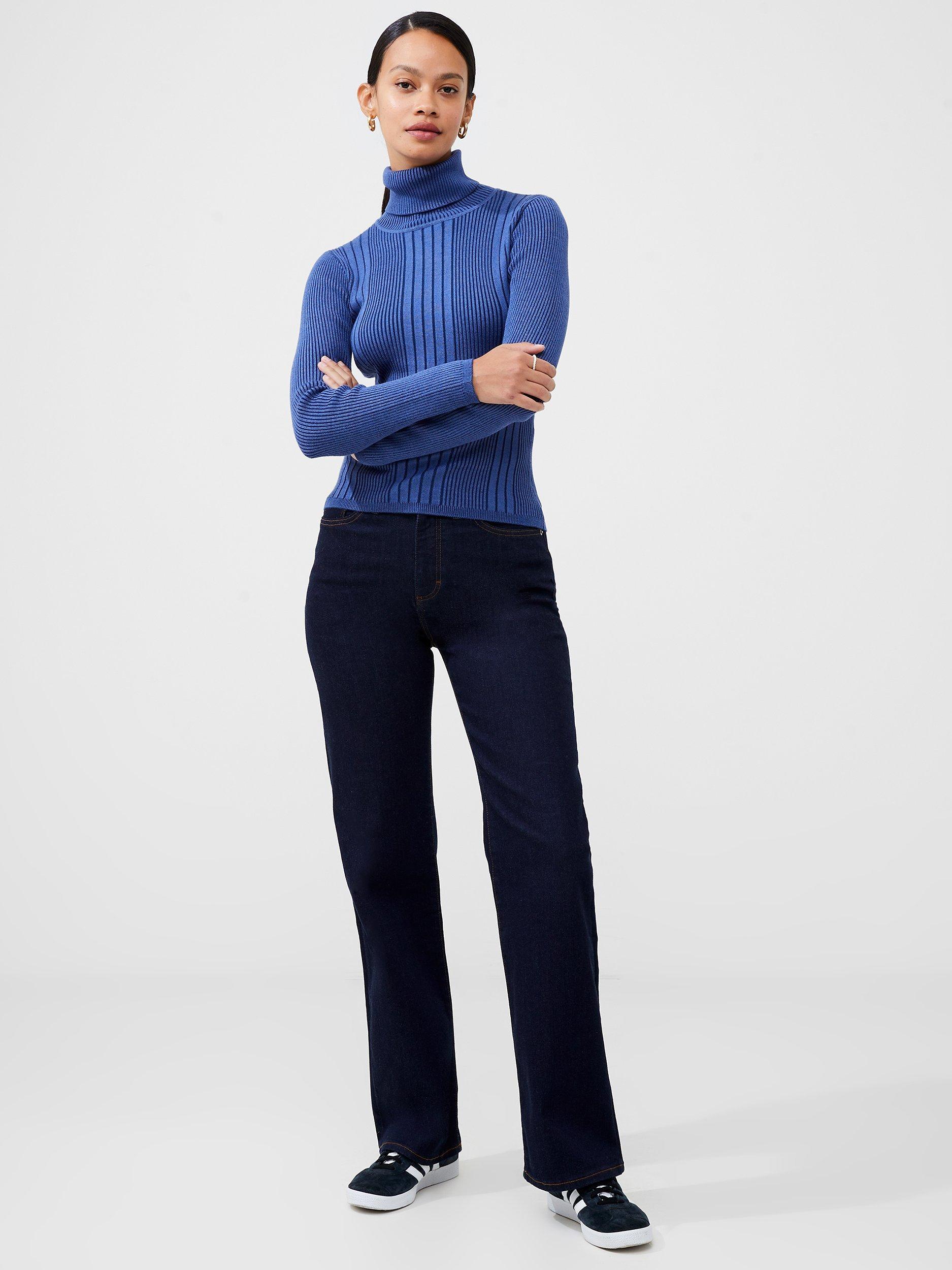 French Connection Mari Roll Neck Jumper, Coastal Fjord