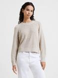 French Connection Jolee Pearl Long Sleeve Crew Jumper, Oatmeal Mel