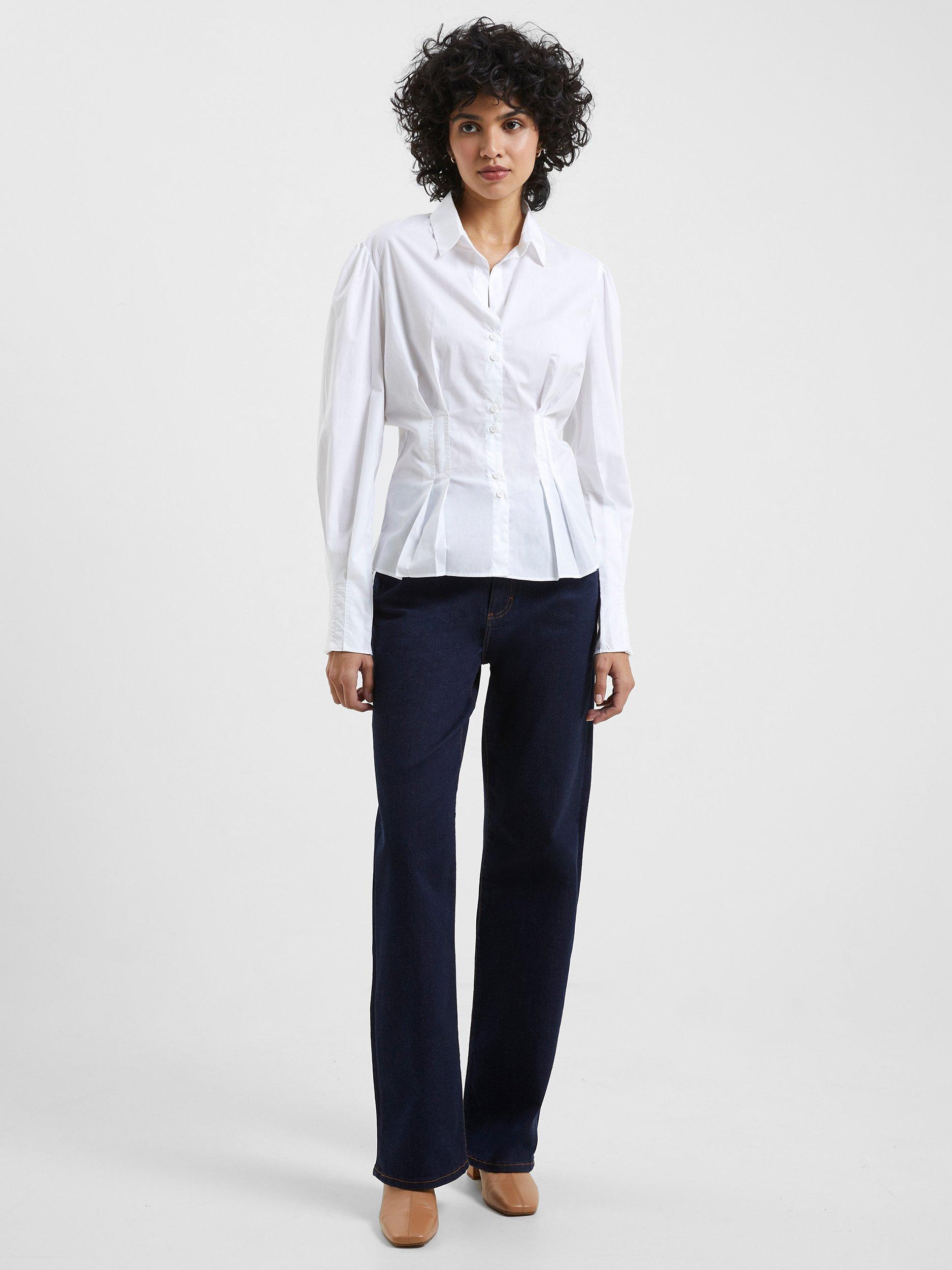 French Connection Rhodes Cotton Poplin Shirt, Linen White