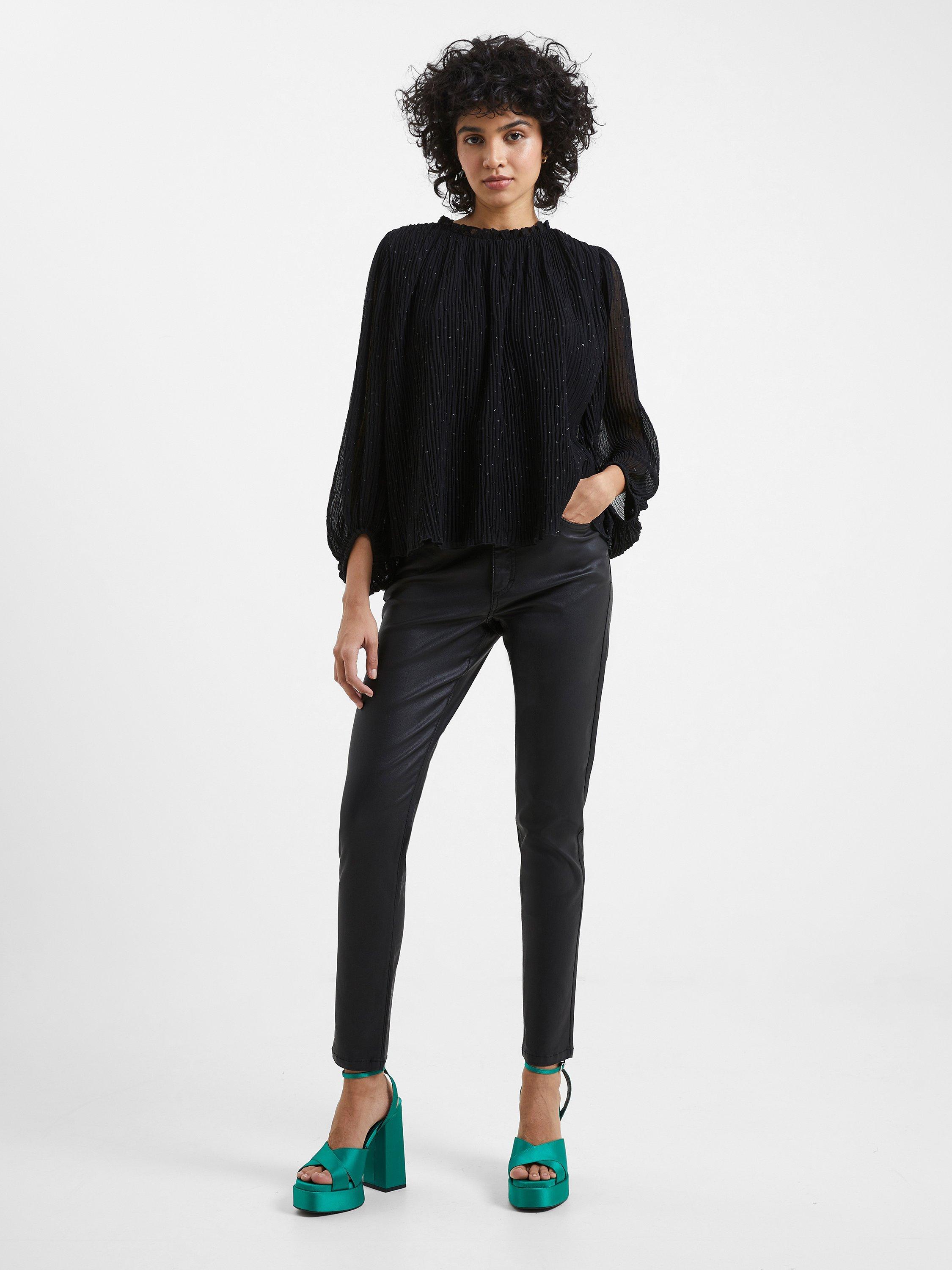 French Connection Callie Lurex Pleated Top