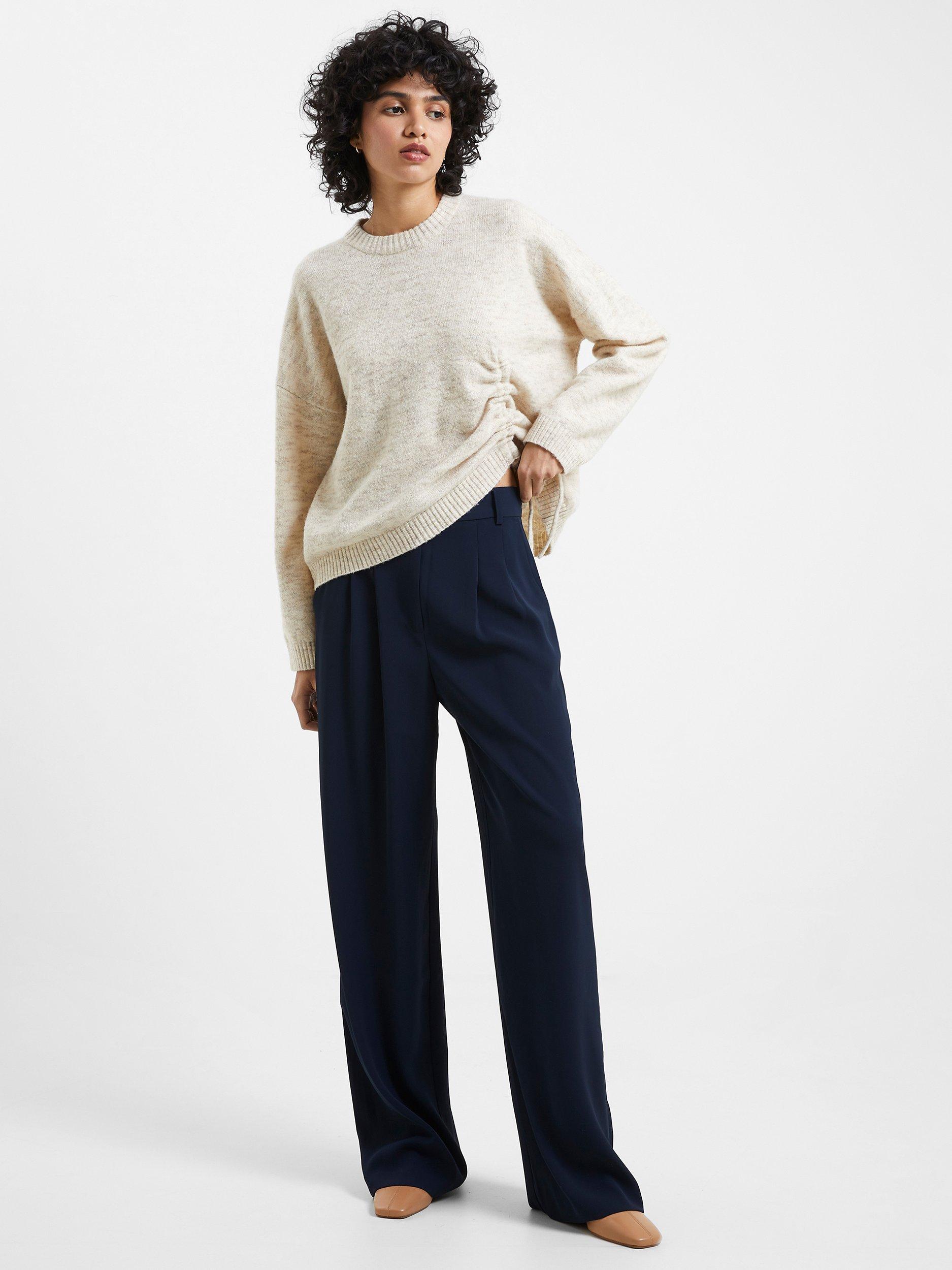 Product image 1 of 4, which shows French Connection Harry Wide Leg Trousers, Marine, 6